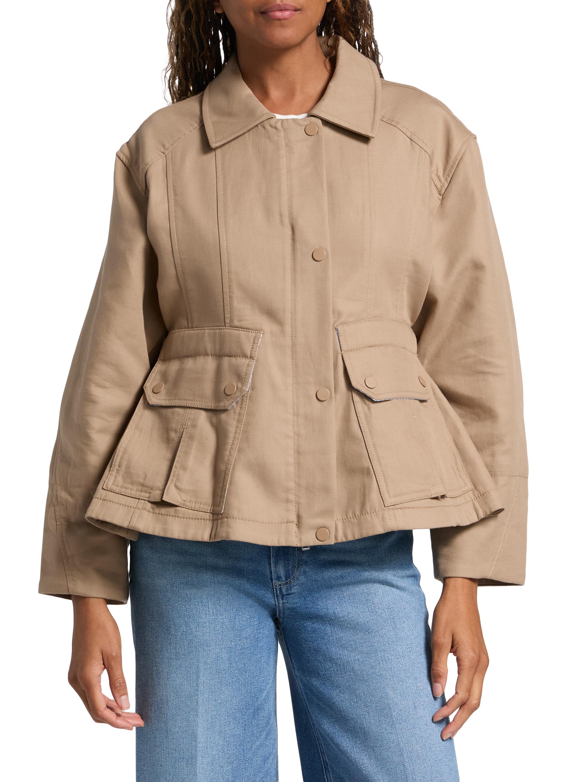 3.1 Phillip Lim Flounce Combo Corduroy Collar Crop Jacket | Saks