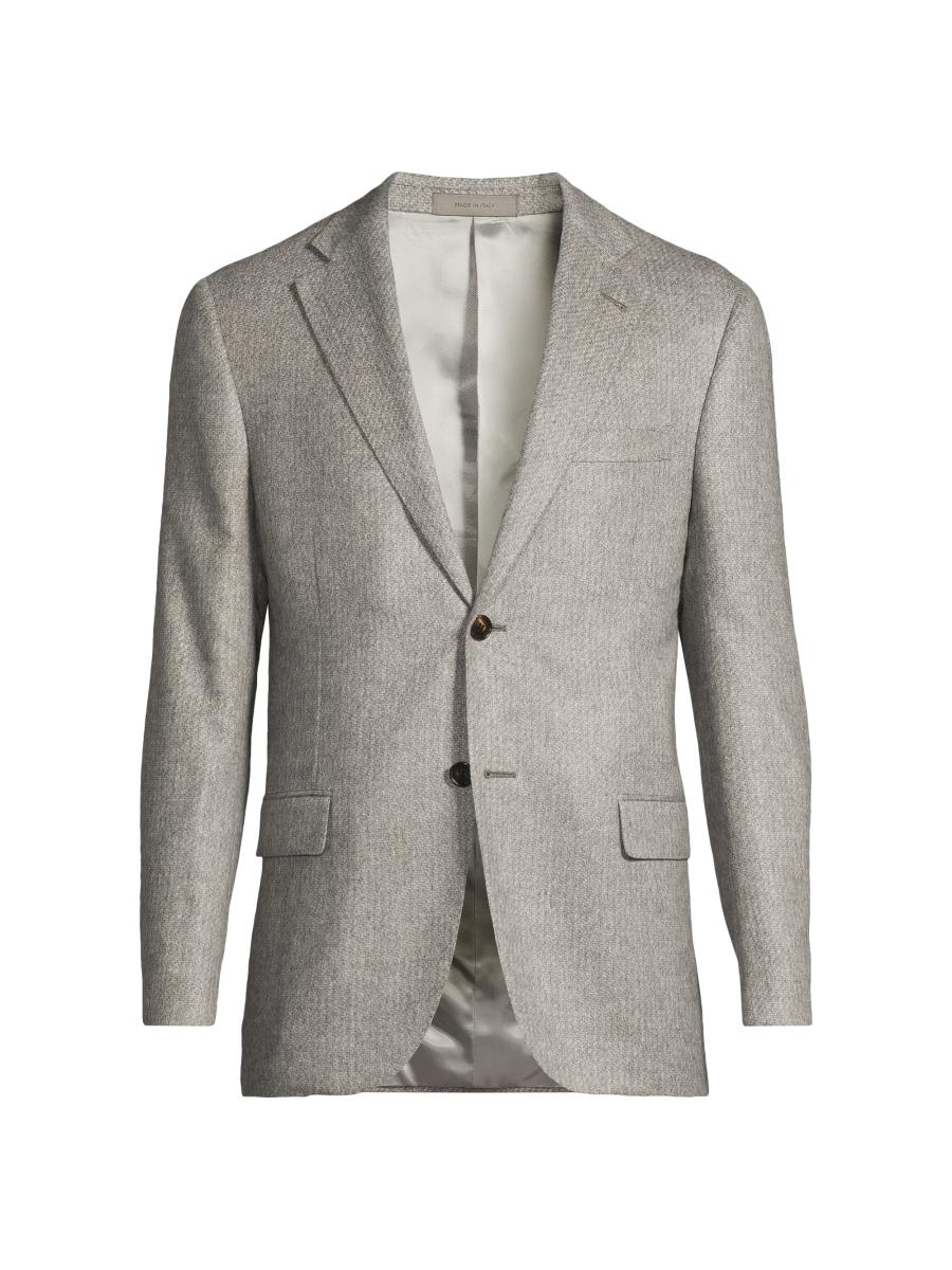 Corneliani Men's Silk-cashmere Sport Coat In Gray