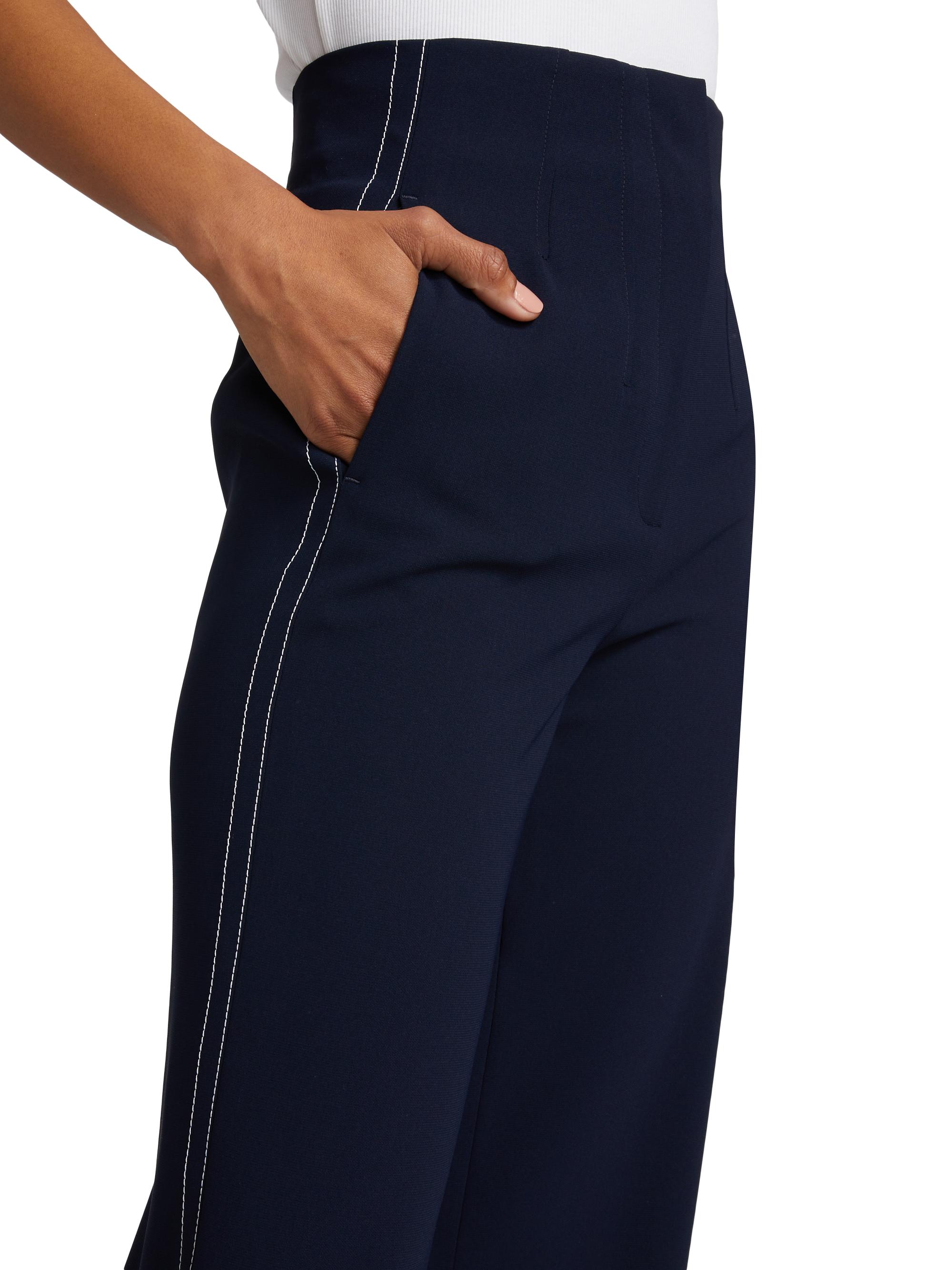 Veronica Beard Elin Topstitched Wide-Leg Pants | Saks Fifth Avenue