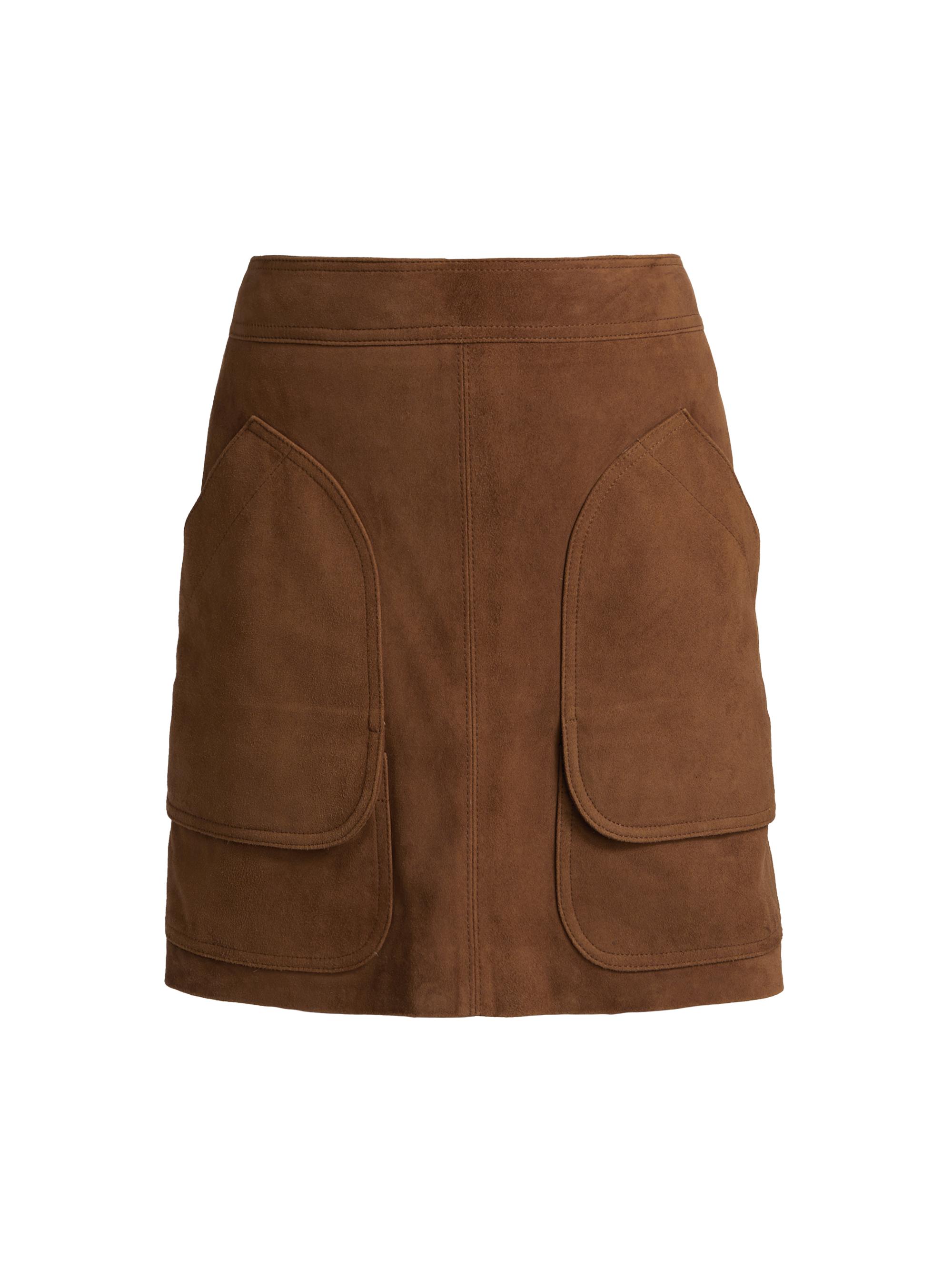 Veronica Beard Women's Norwood Suede A-Line Miniskirt - Whisky