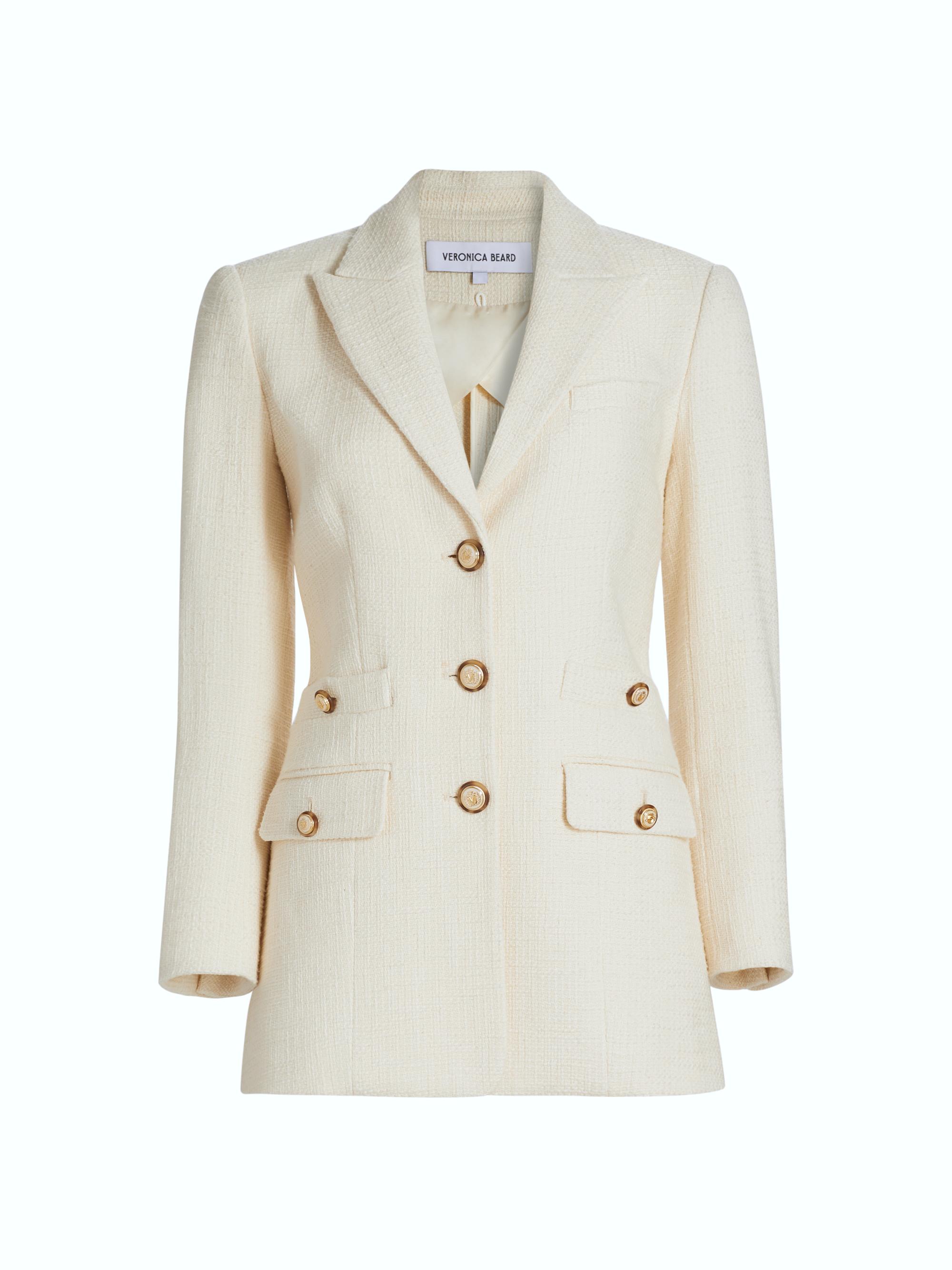 Veronica Beard Women's Terre Dickey Textured Cotton Jacket - Ecru