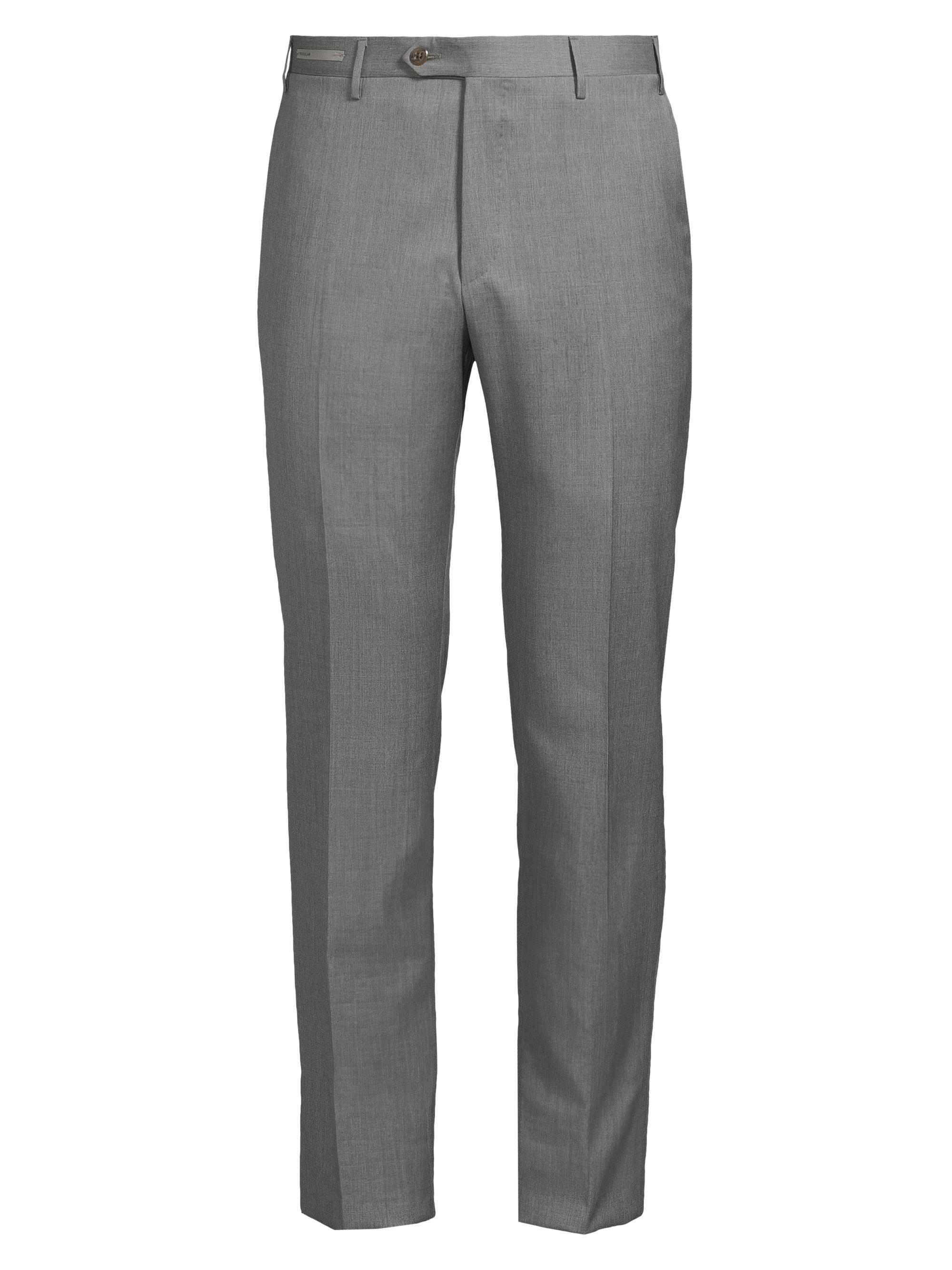Corneliani Men's Wool & Silk Slim-Fit Trousers - Grey
