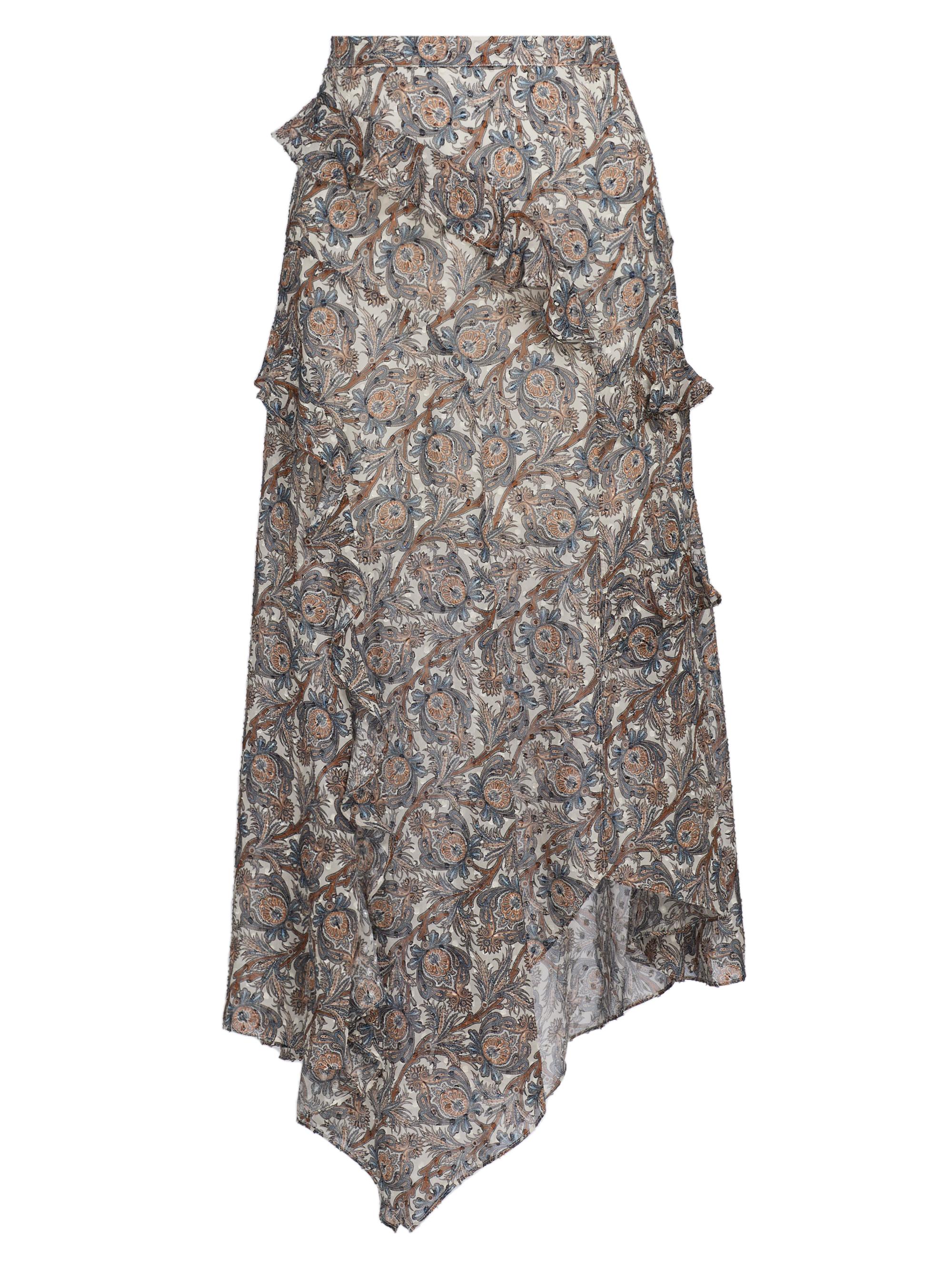 Veronica Beard Women's Eleonora Asymmetric Paisley Silk-Blend Skirt - Dove Multi