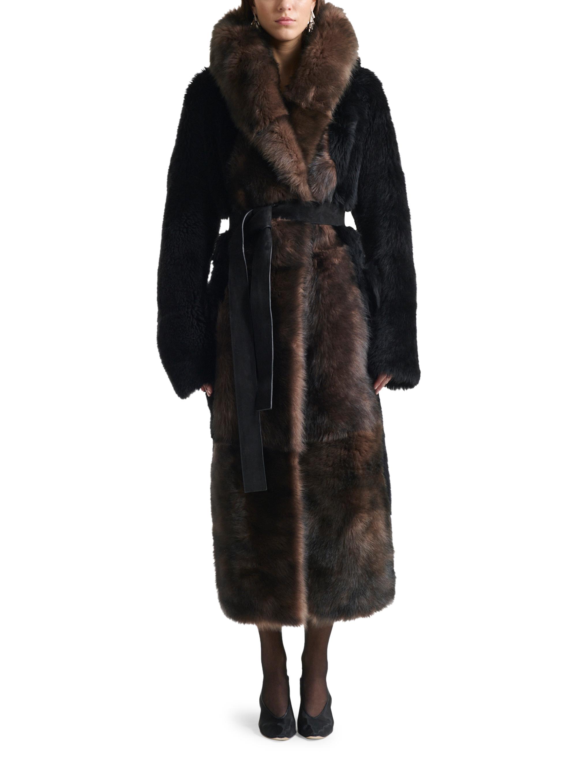 Altuzarra Geoff Shearling Self-Belt Coat | Saks Fifth Avenue
