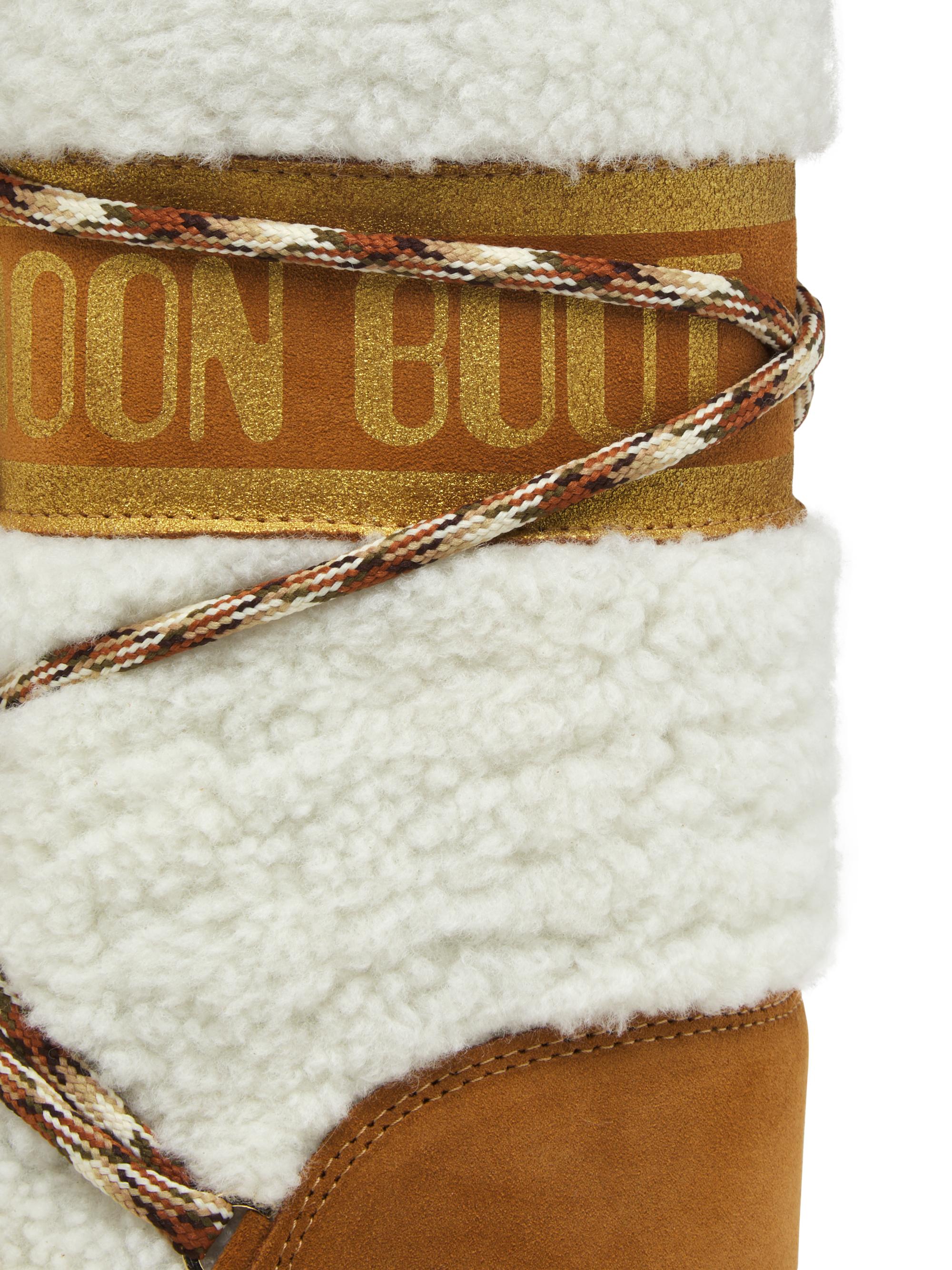 Moon Boot Icon Shearling-Trim Wool & Suede Boots | Saks Fifth Avenue