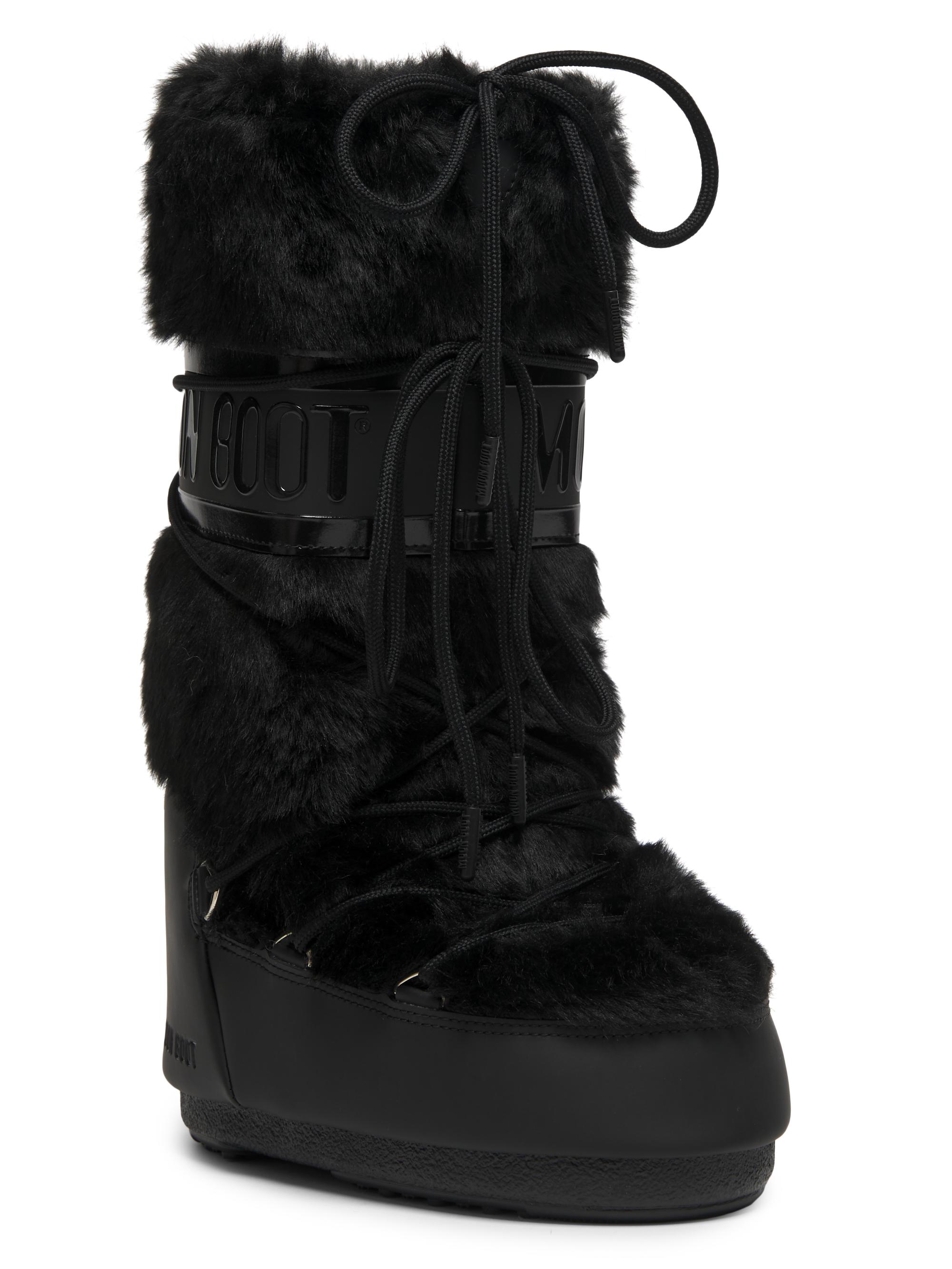 Karen　MOON BOOT ICON FAUX-FUR BOOTS MOON BOOT Icon faux fur and faux leather snow boots | NET-A-PORTER