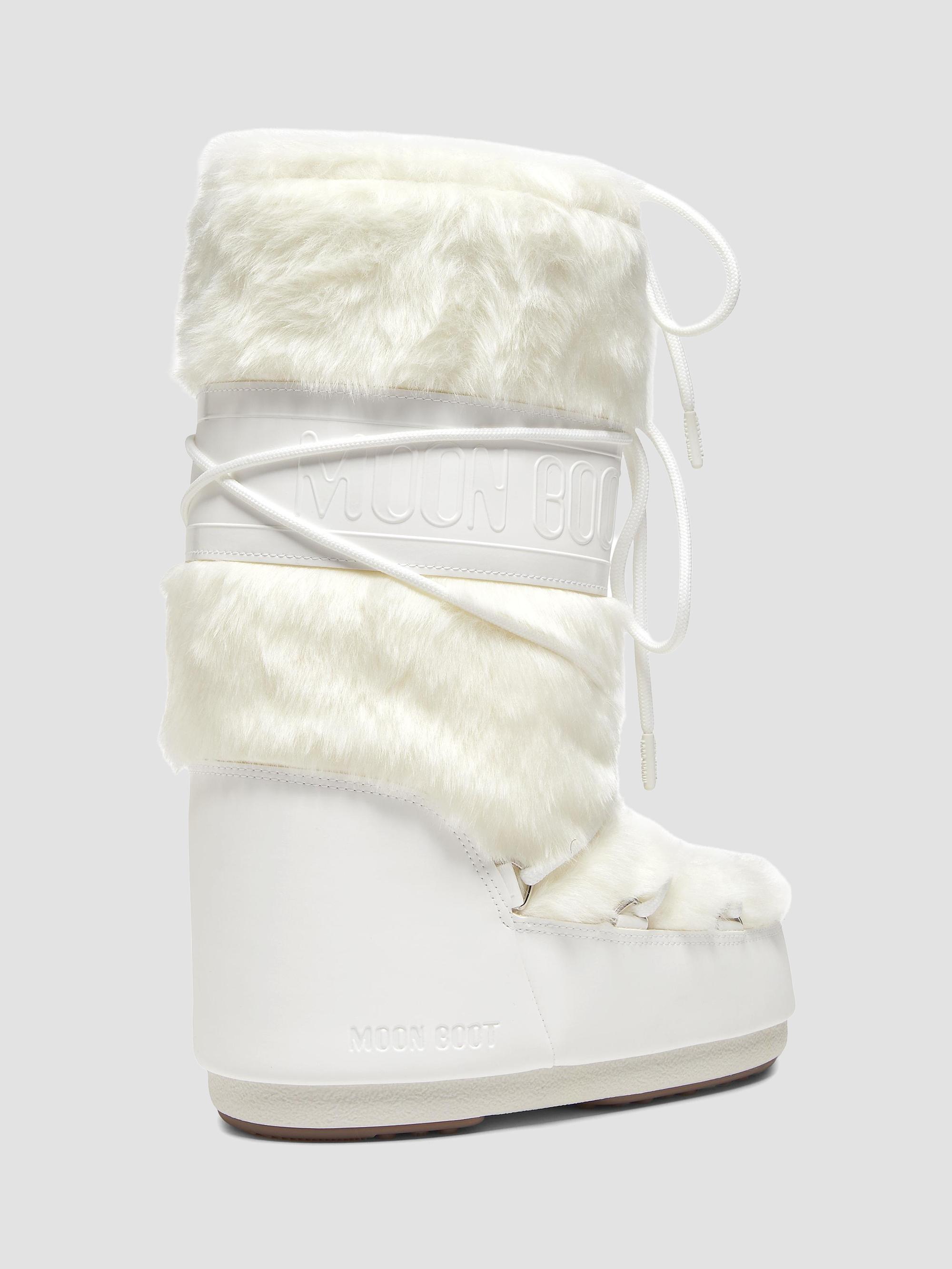 【MOON BOOT】ホワイト フェイクファー スノーブーツ24.5㎝ Moon Boot Icon Faux-Fur Boots | Saks Fifth Avenue