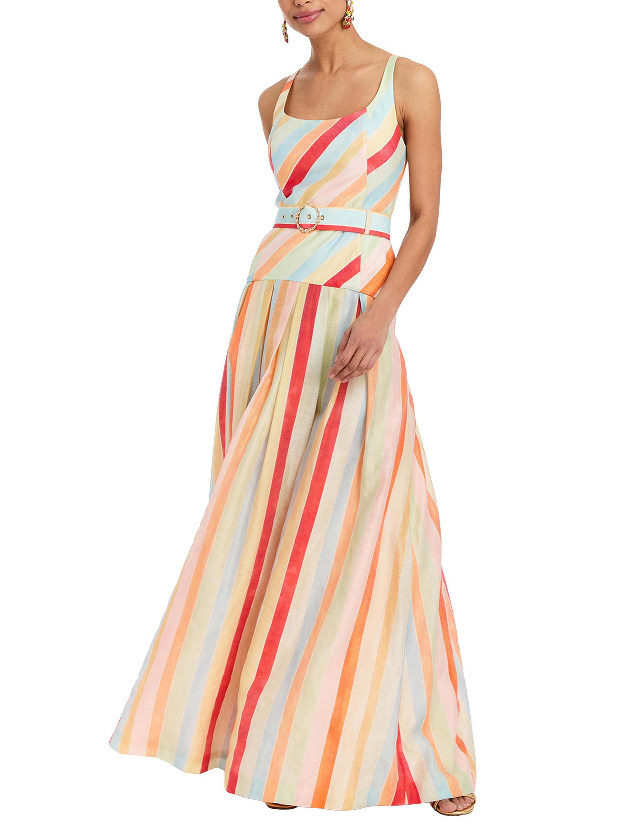 Mestiza New York Women's Tropicana Striped Belted Maxi Dress - Cabana Stripe
