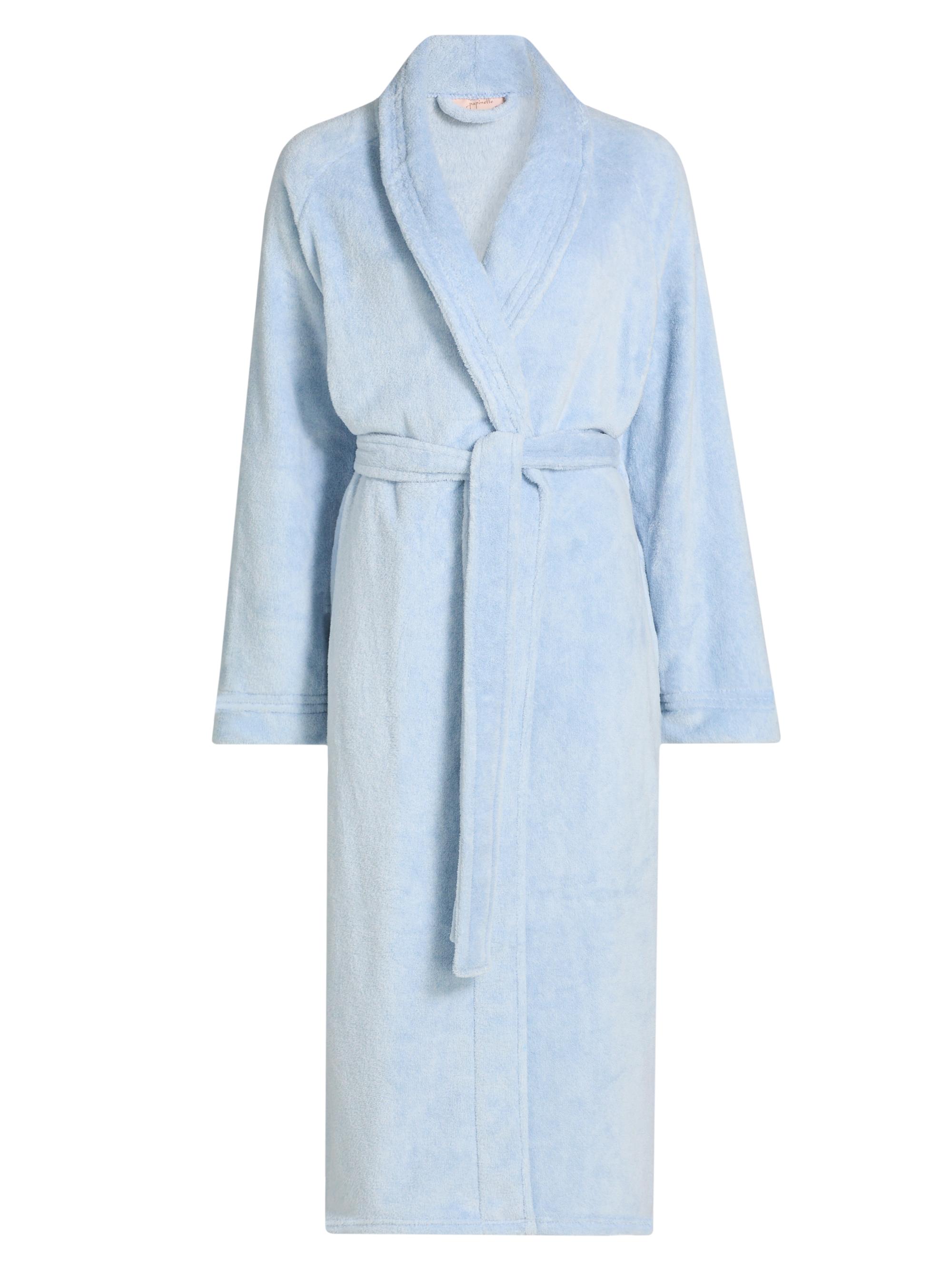 Papinelle Women's Plush Tie-Waist Robe - Winter Blue