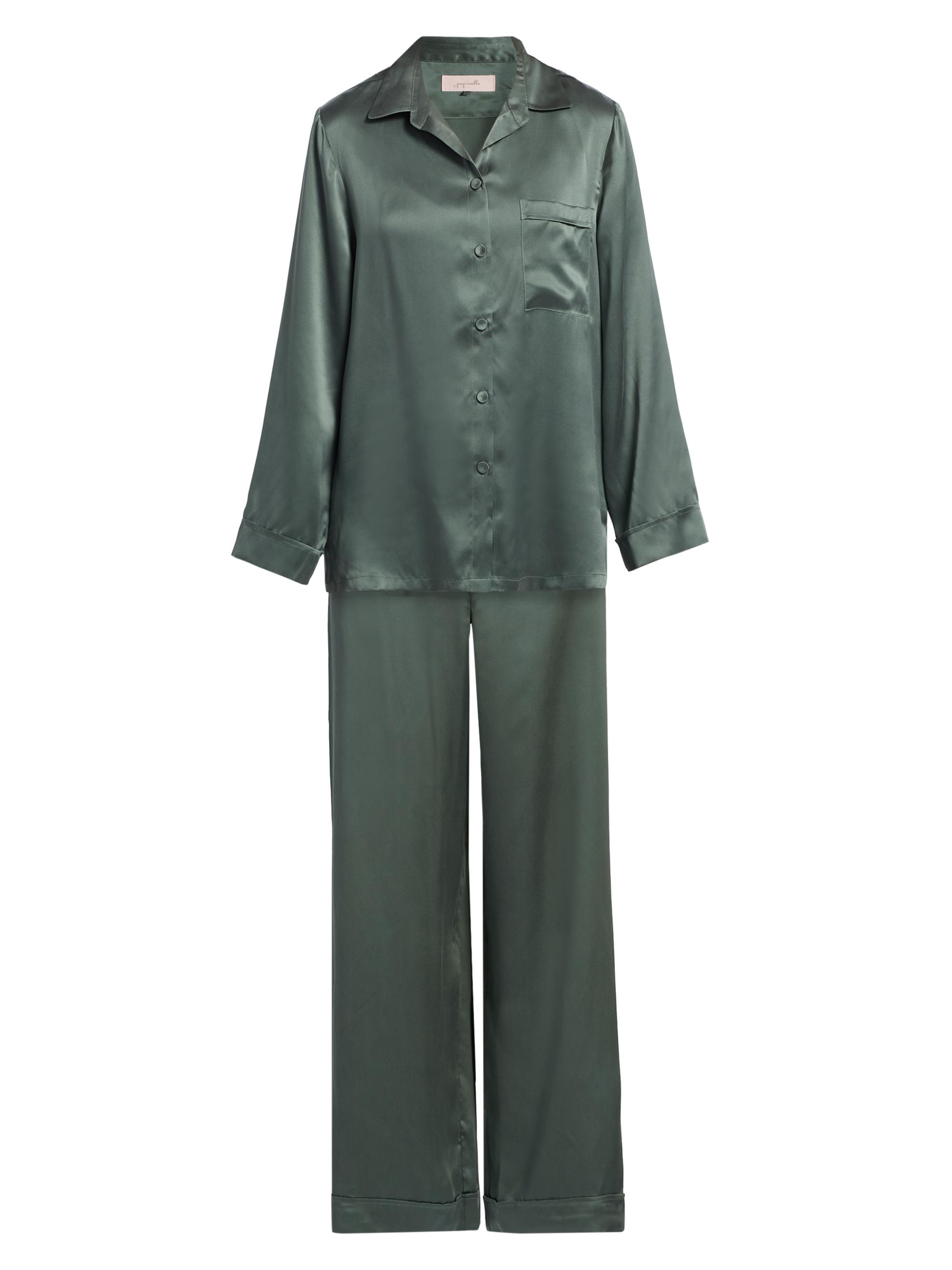 Papinelle Women's Audrey Silk Pajamas - Moss
