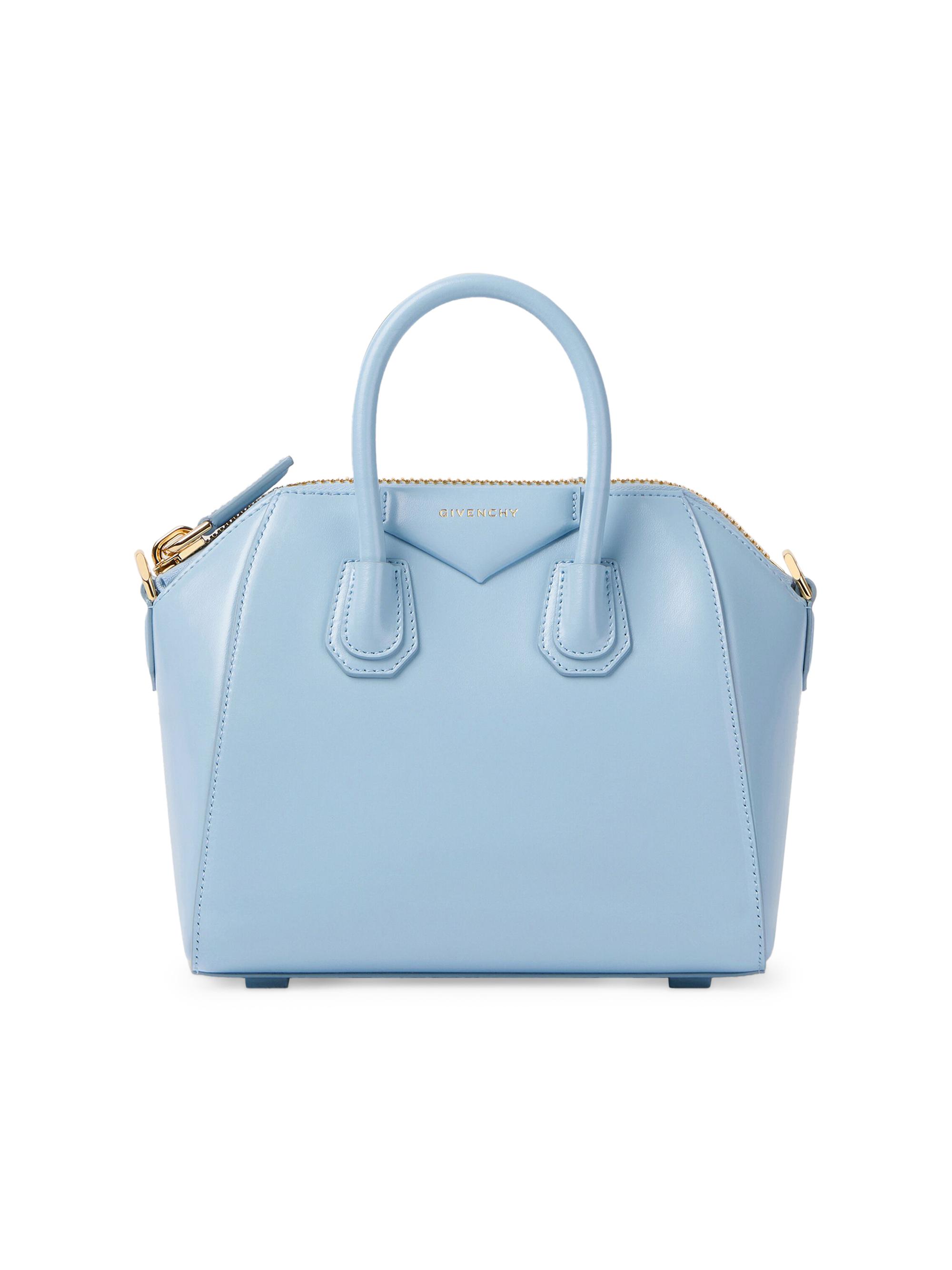 Givenchy Women's Mini Antigona Top Handle Bag in Box Leather - Light Blue | Thumbnail 6