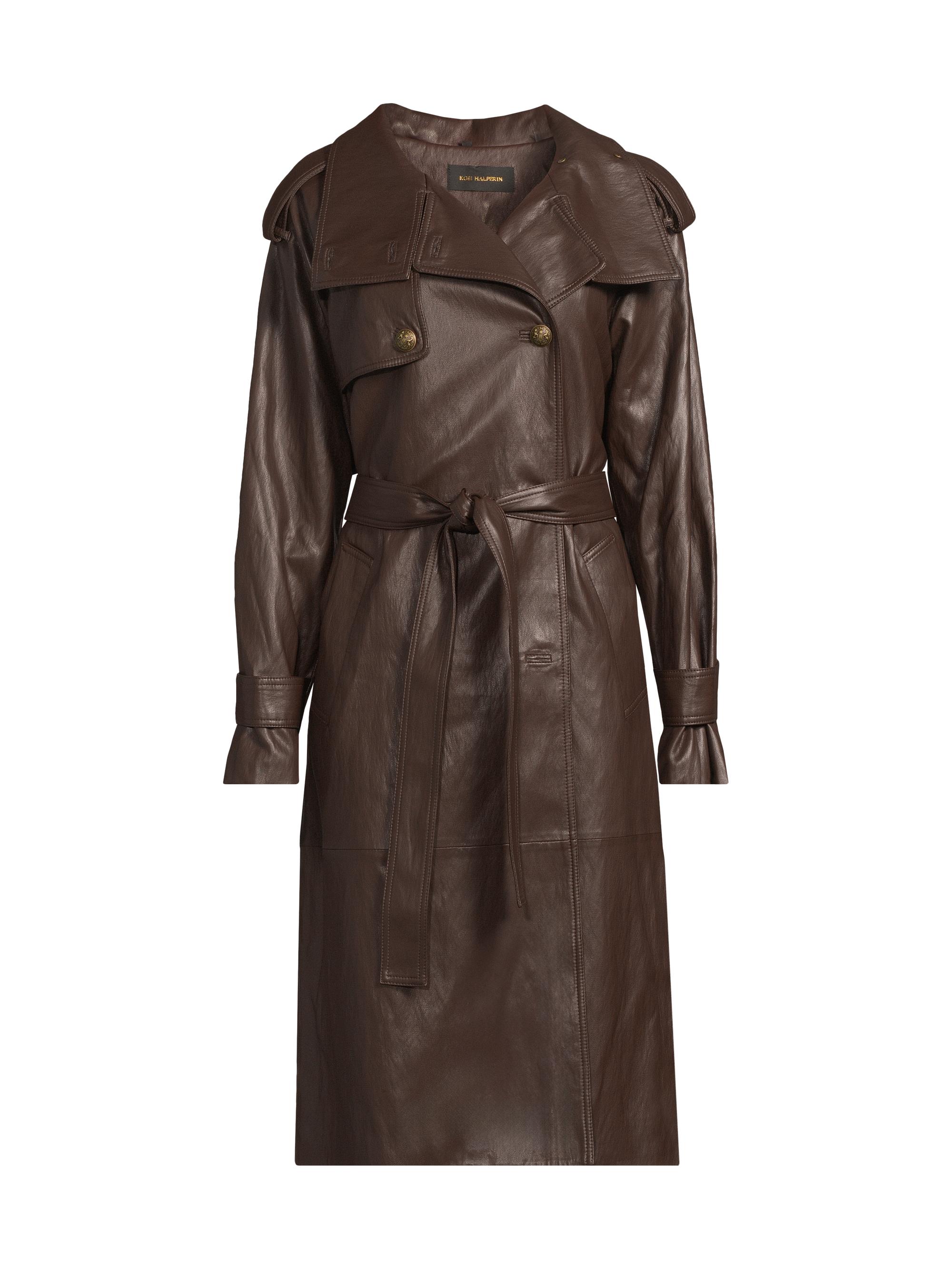 Kobi Halperin Women's Tony Faux-Leather Trench Coat - Brown