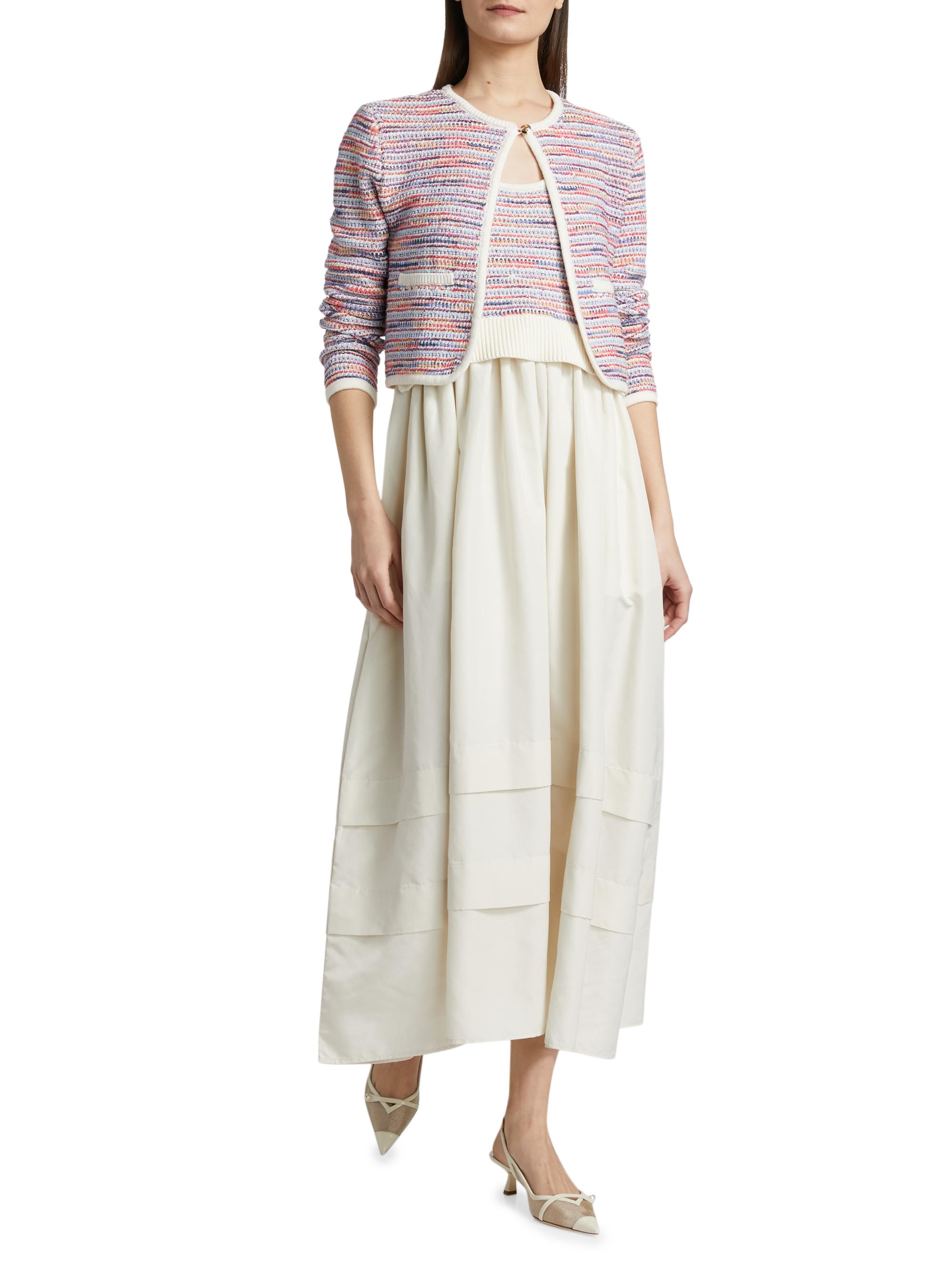 NYコレクション ラズベリーにオーロラの煌めきドレープシルクカーディガン Findley Space Dyed Cardigan - Raspberry Multi – Derek Lam