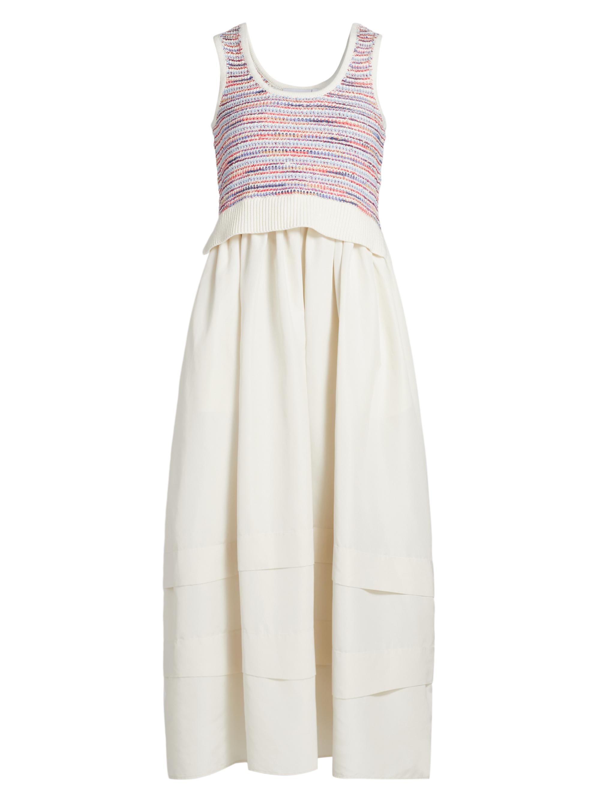 Derek Lam 10 Crosby Women's Loewel Mixed-Media Midi-Dress - Raspberry Multi