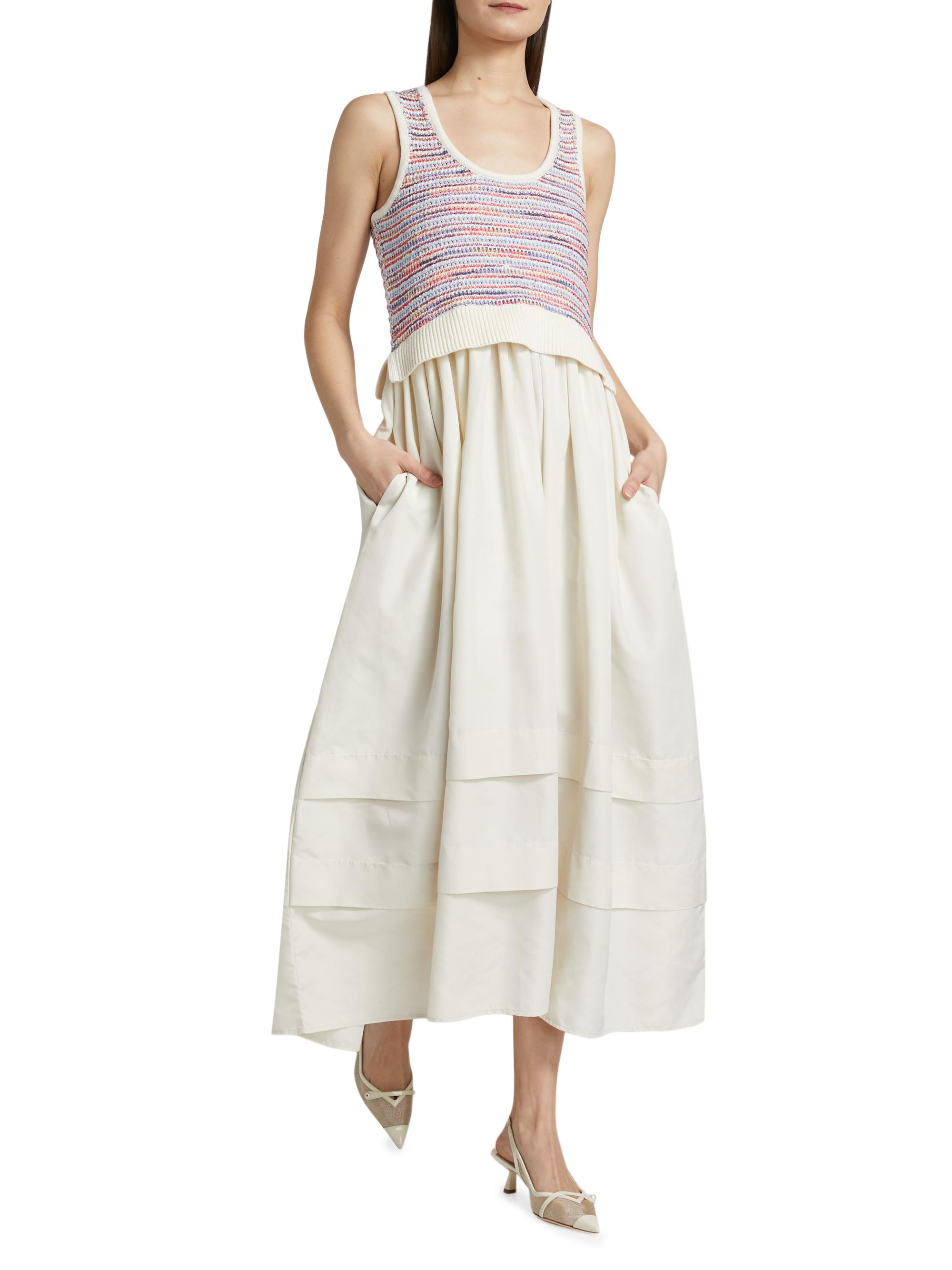 Derek Lam 10 Crosby Loewel Mixed-Media Midi-Dress | Saks Fifth Avenue