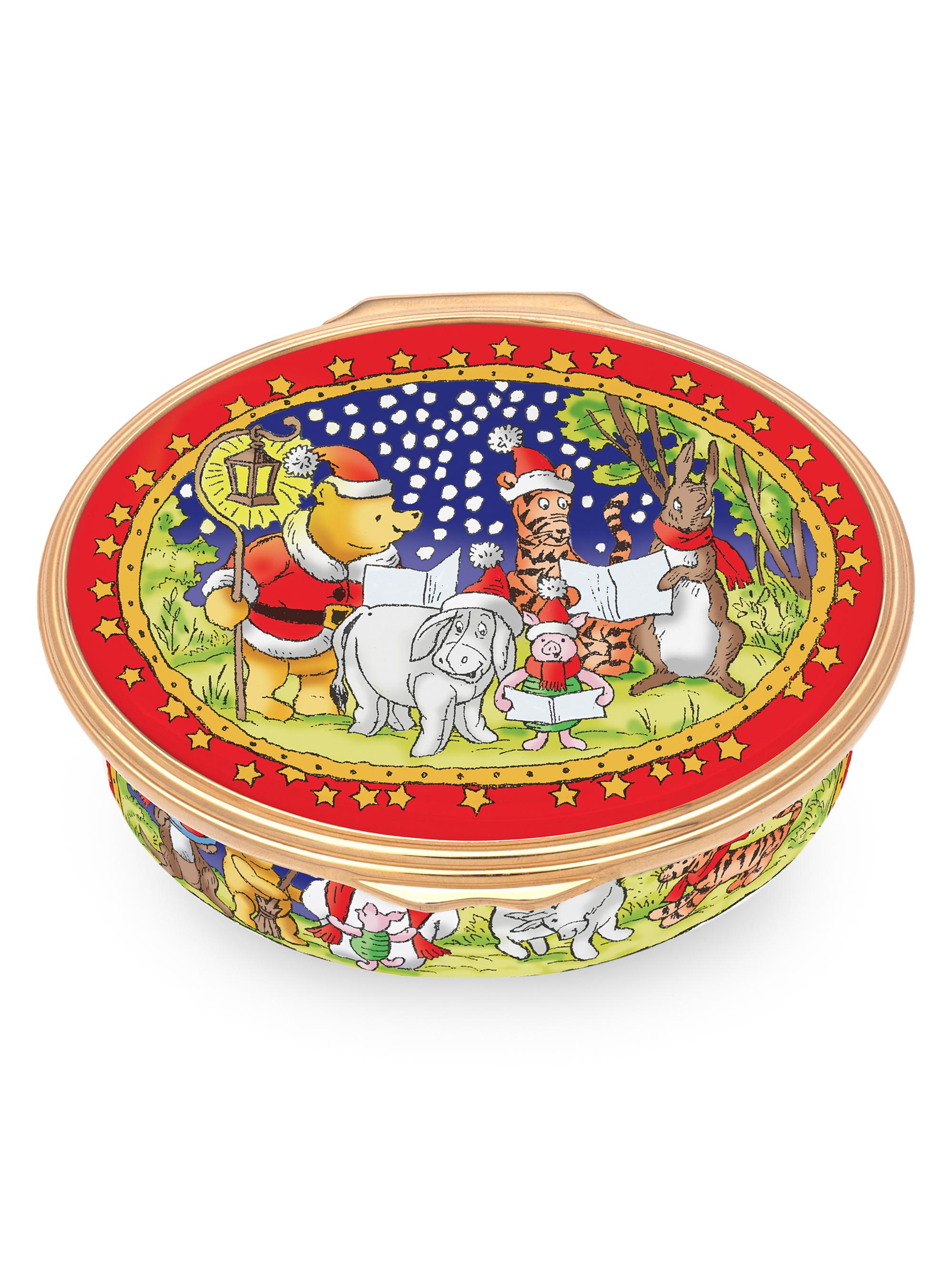 Halcyon Days Winnie the Pooh A Togethery Sort Of Christmas Enamel Box