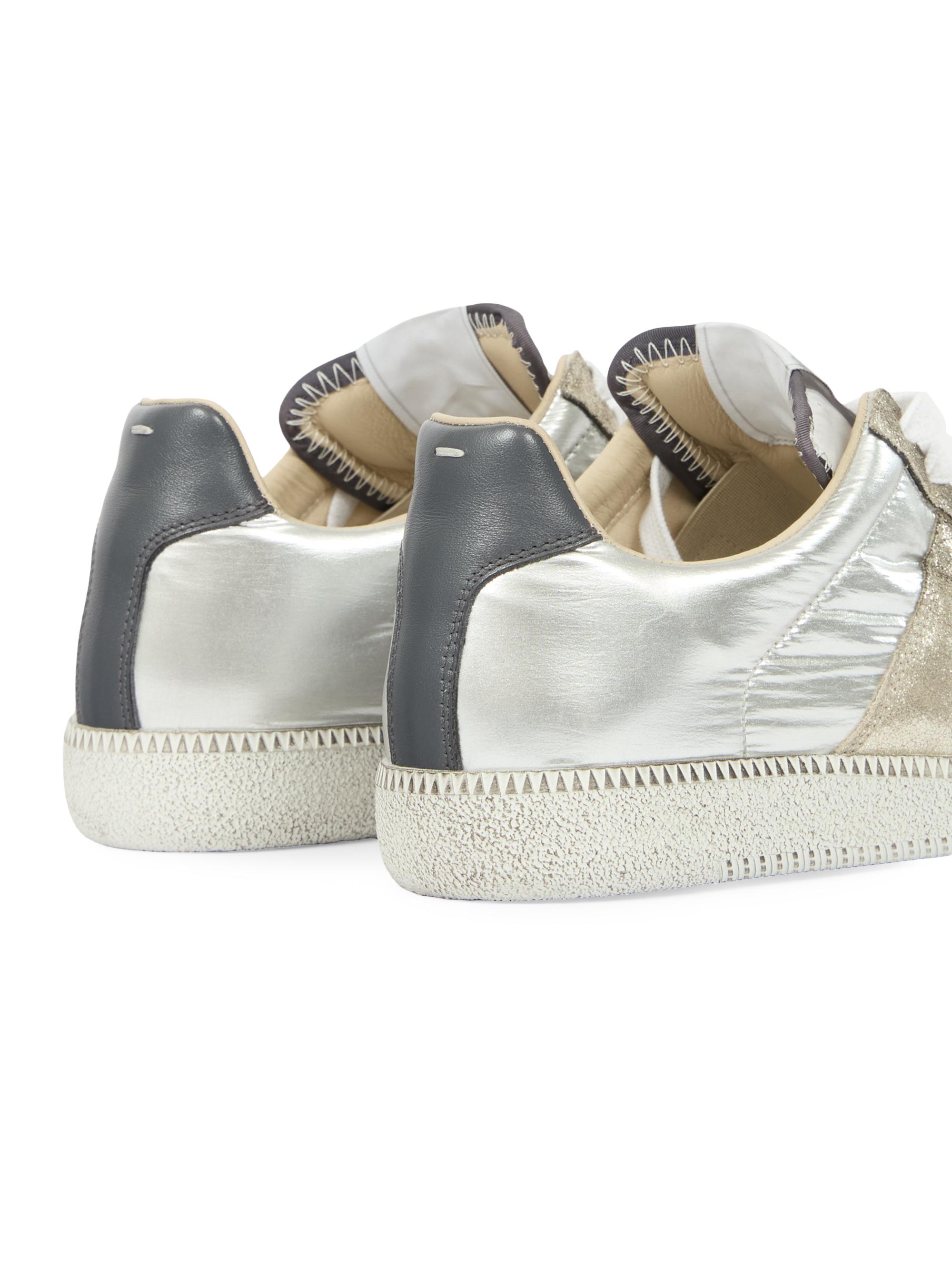 Maison Margiela Replica Metallic Leather Low-Top Sneakers | Saks