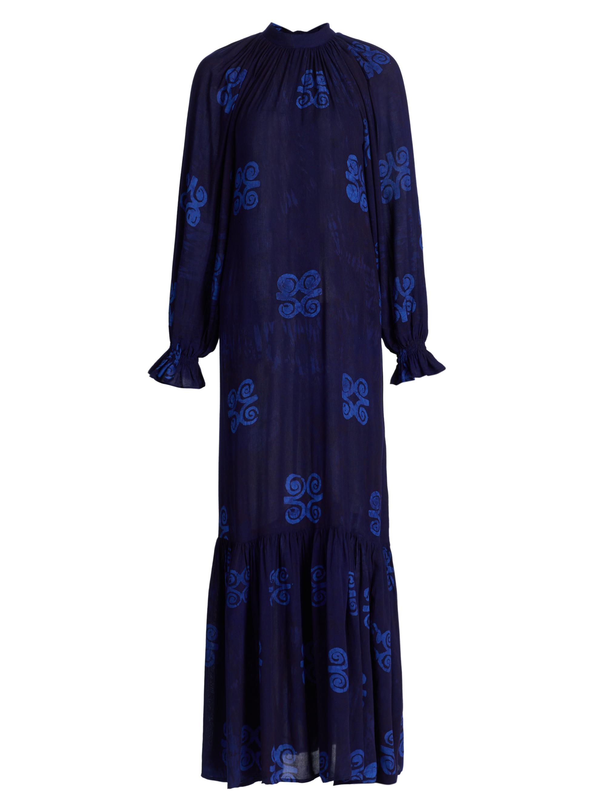 Elisamama Women's Tinuke Printed Long-Sleeve Maxi Dress - Blue