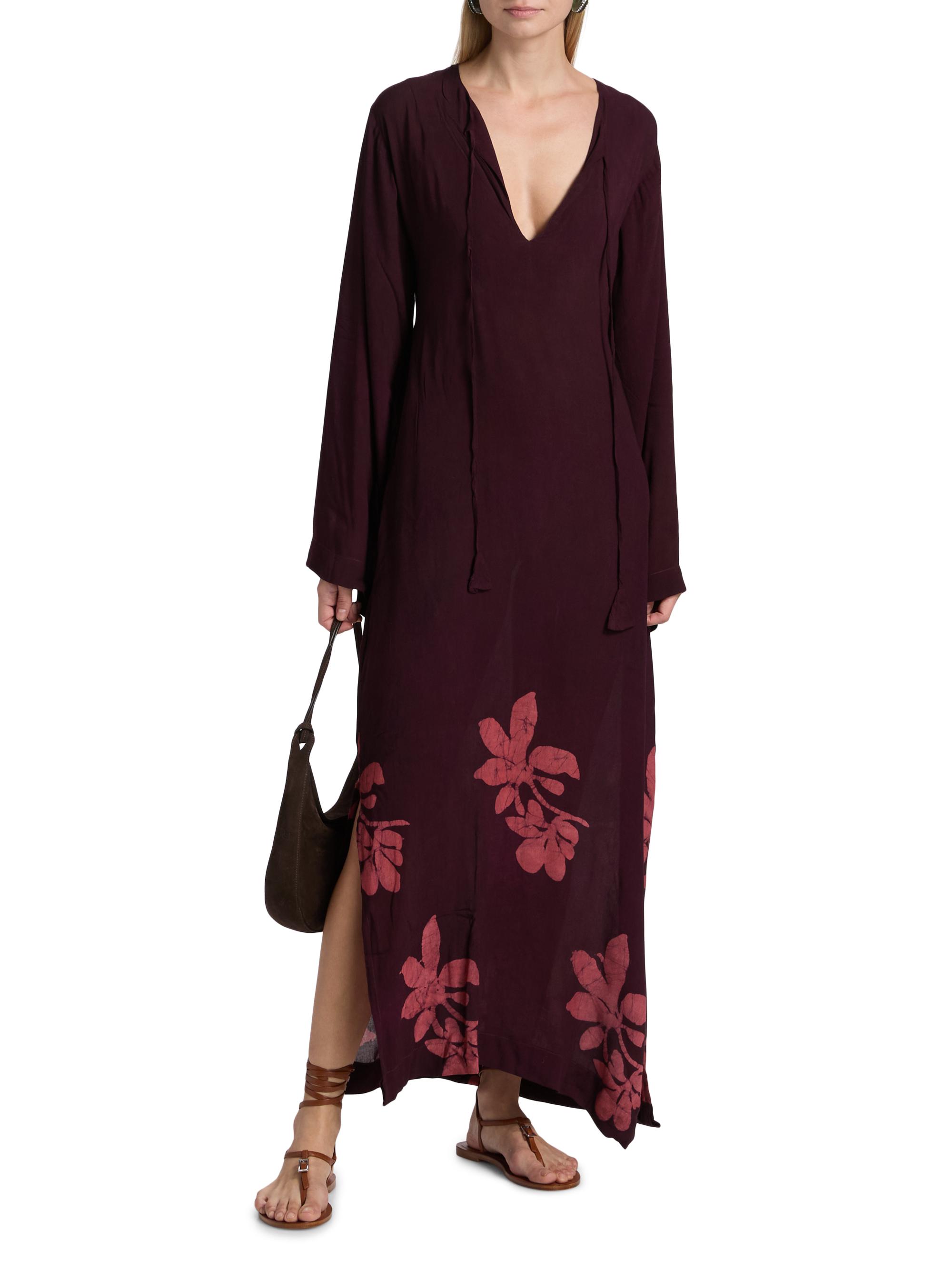 Elisamama Women's Naj Maxi Dress - Burgundy | Thumbnail 2