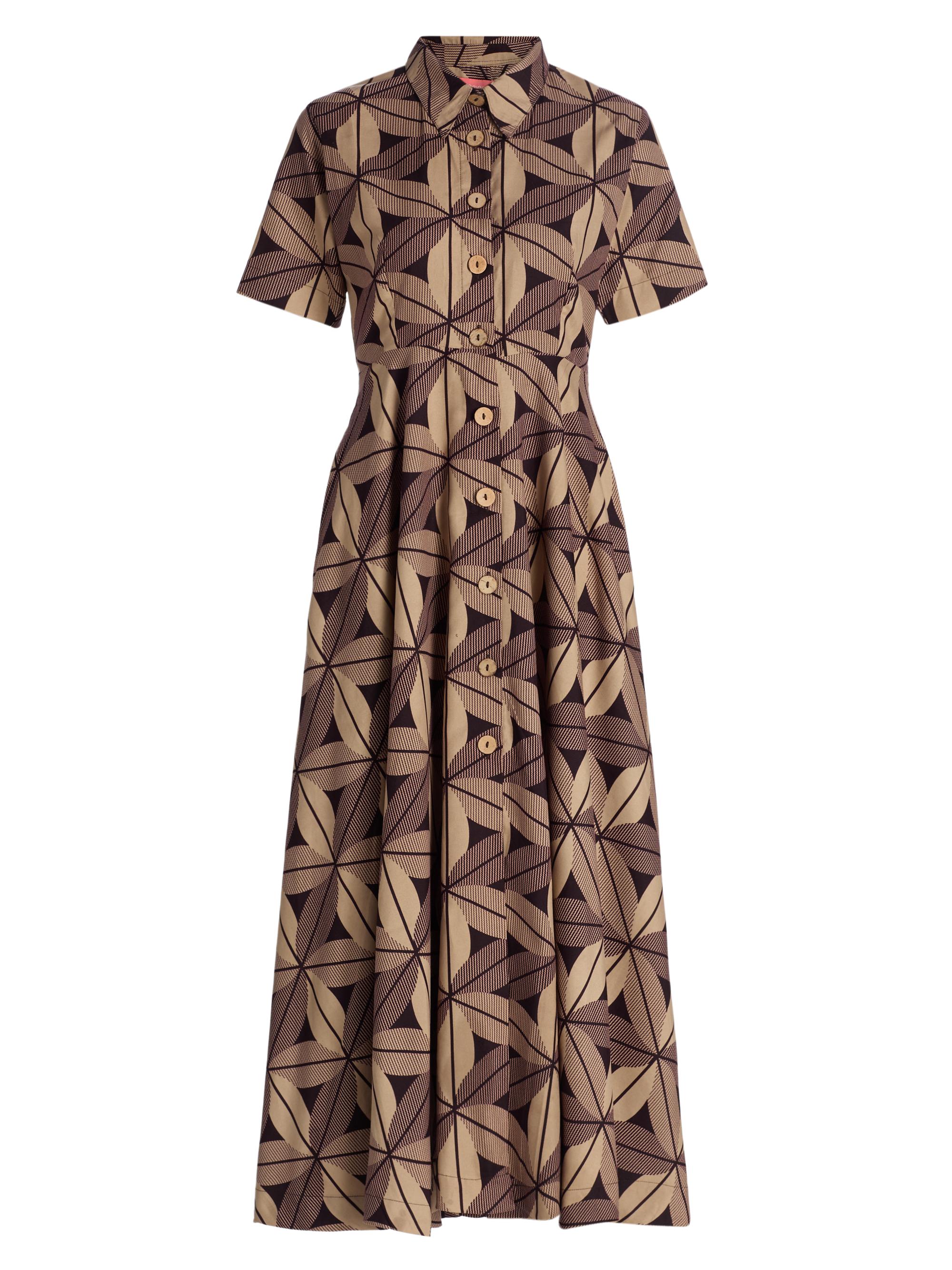 Elisamama Women's Feyi Cotton Midi-Dress - Brown