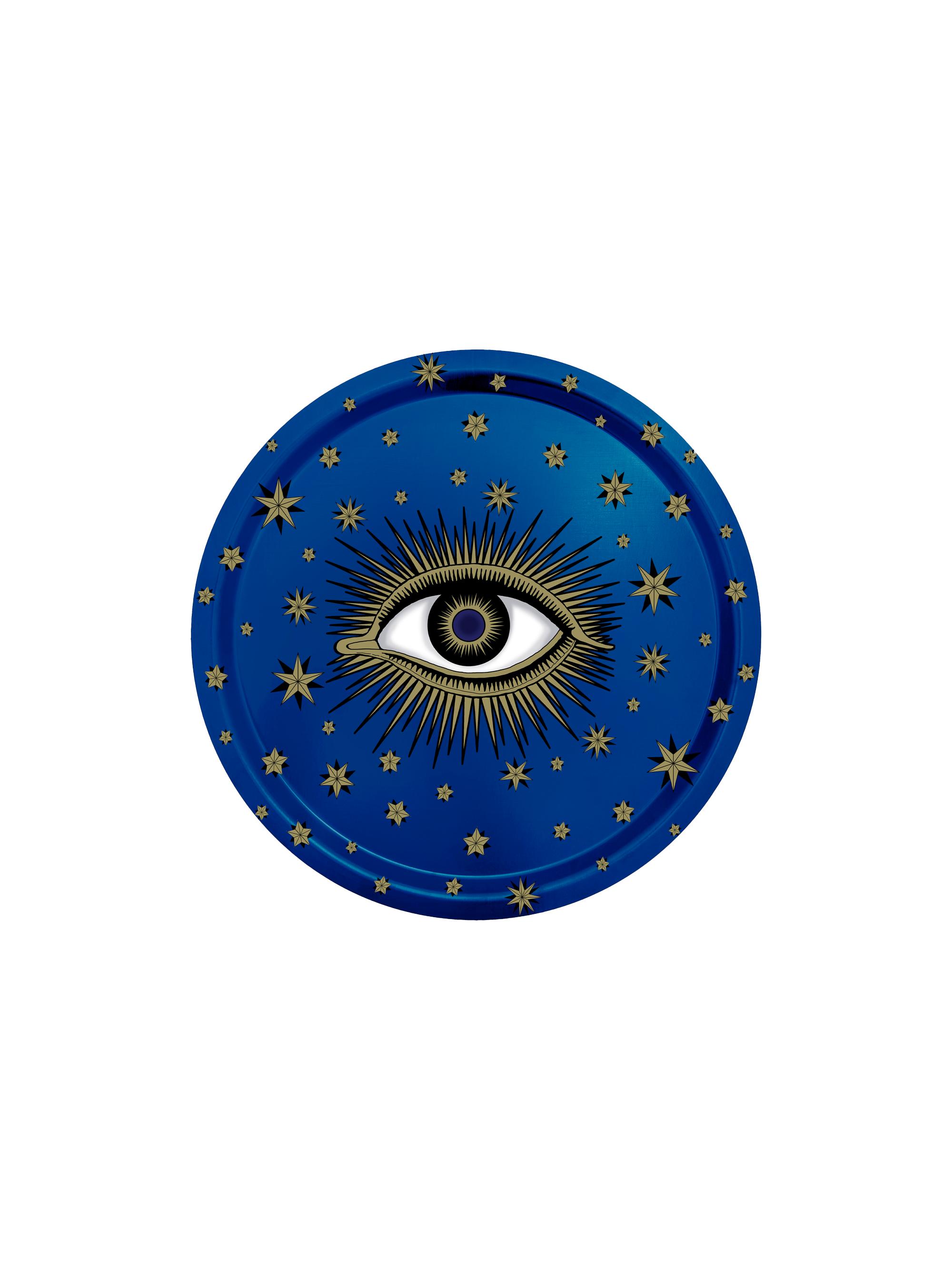 Halcyon Days Evil Eye Round Tray - Blue