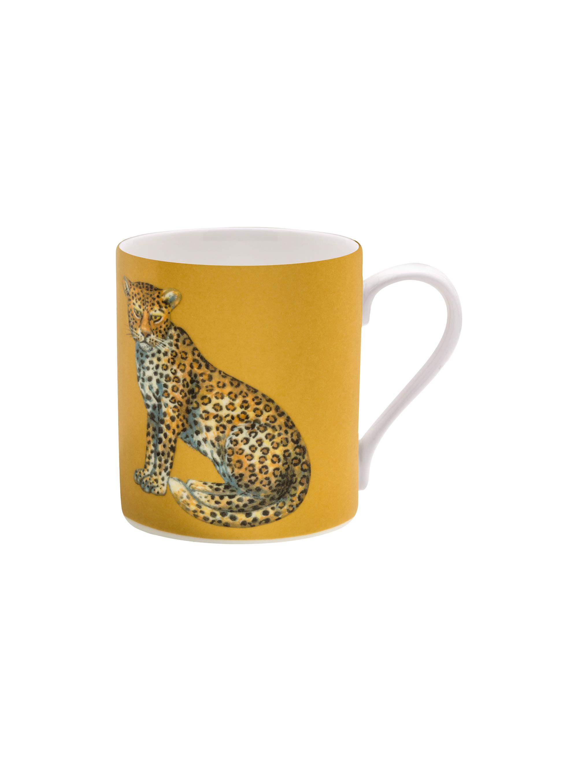 Halcyon Days Twin Leopard Gold 2-Piece Mug Set - Gold