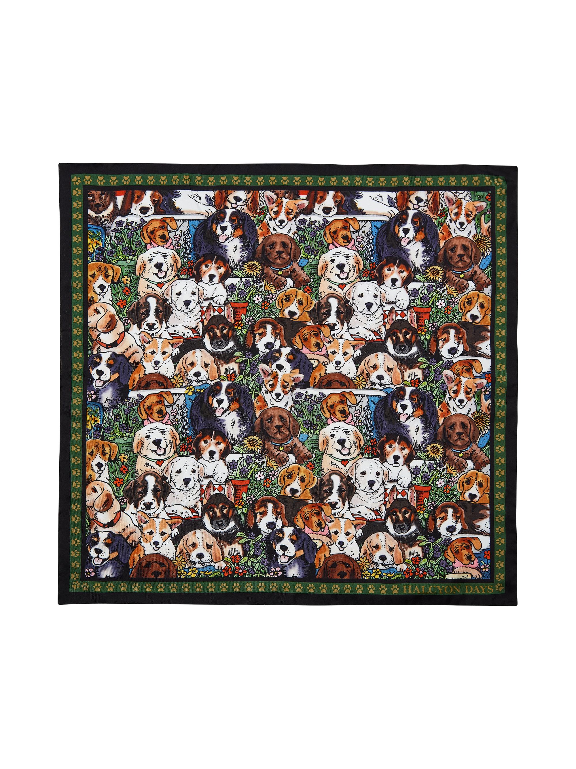 Halcyon Days Women's Dogs Leave Pawprints Silk Scarf