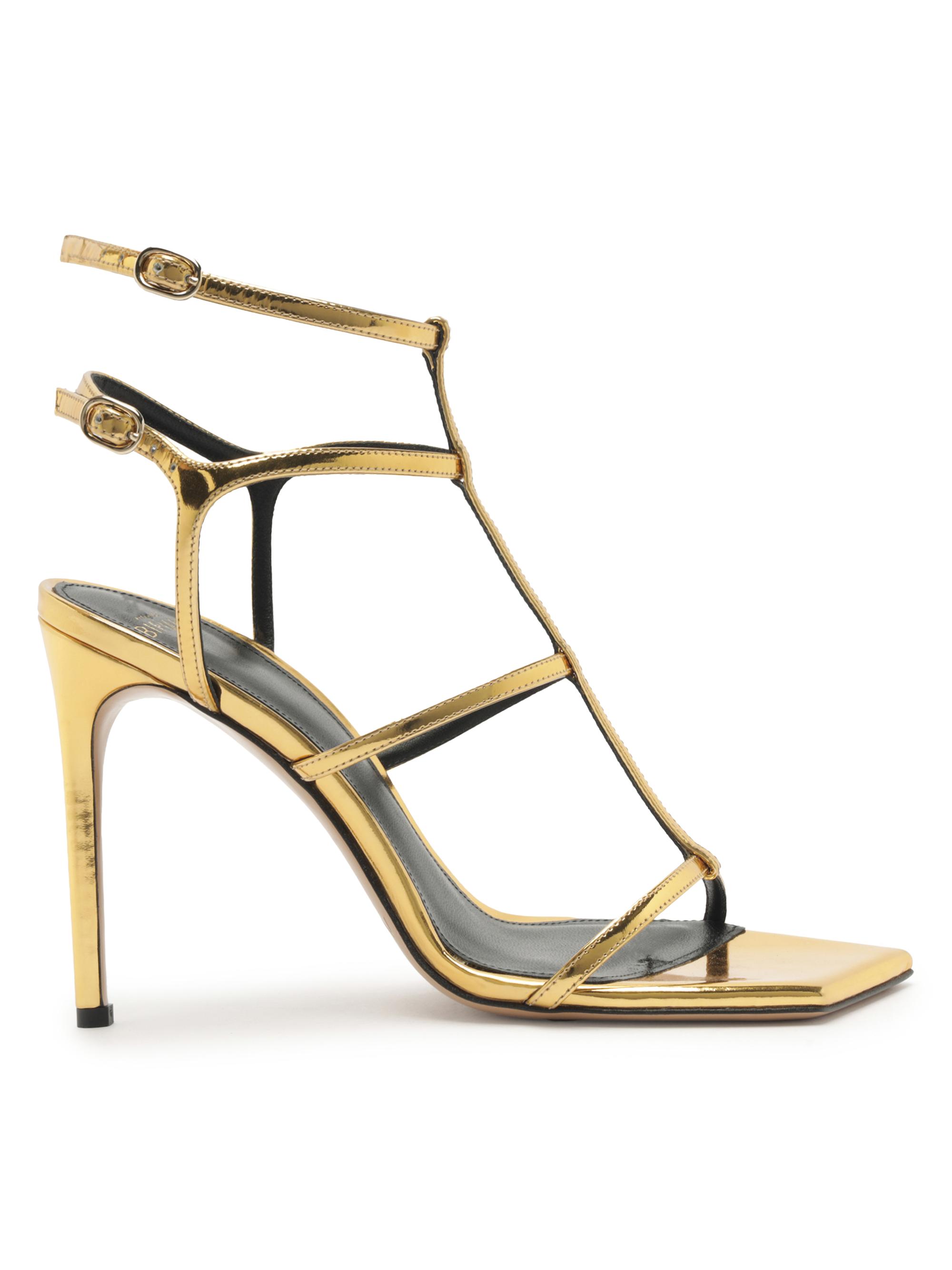 Alexandre Birman Women's Amanda 100MM Patent Leather Sandals - Golden