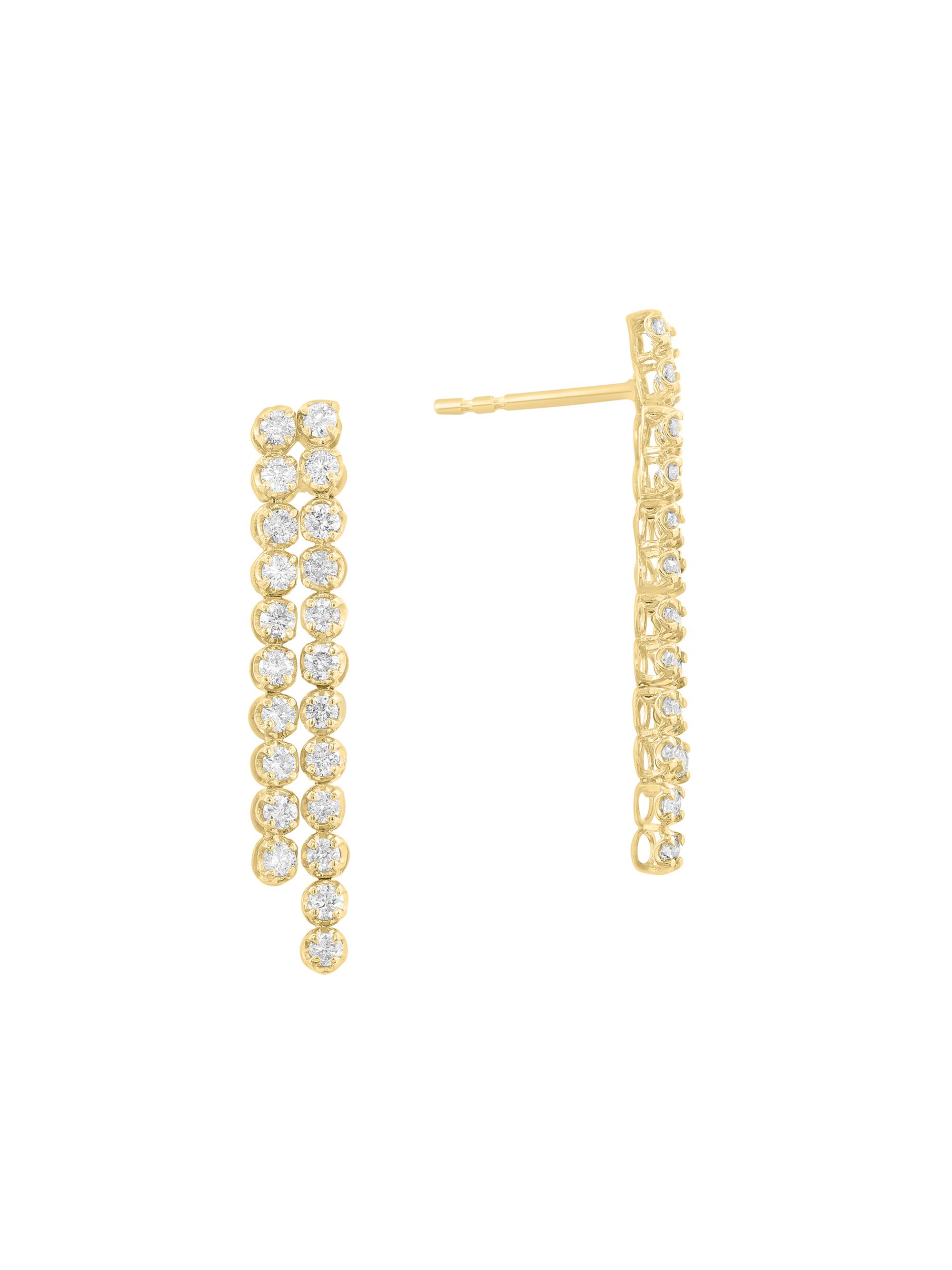 Saks Fifth Avenue Collection Women's 14K Yellow Gold & 0.86 TCW Diamond Double-Strand Earrings - Yellow Gold