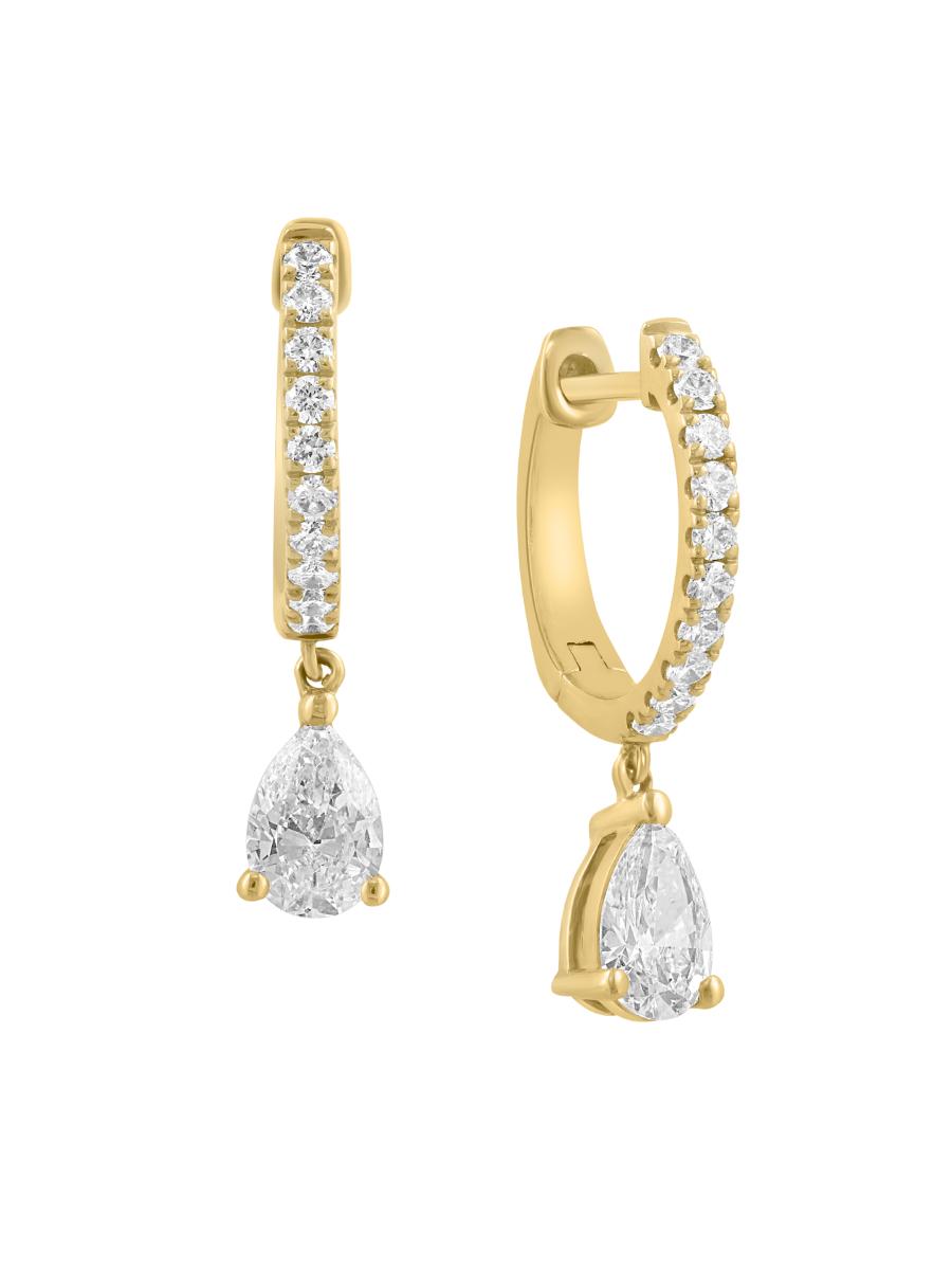 Saks Fifth Avenue Women's 14k Yellow Gold & 0.85 Tcw Lab-grown Diamond Drop Earrings