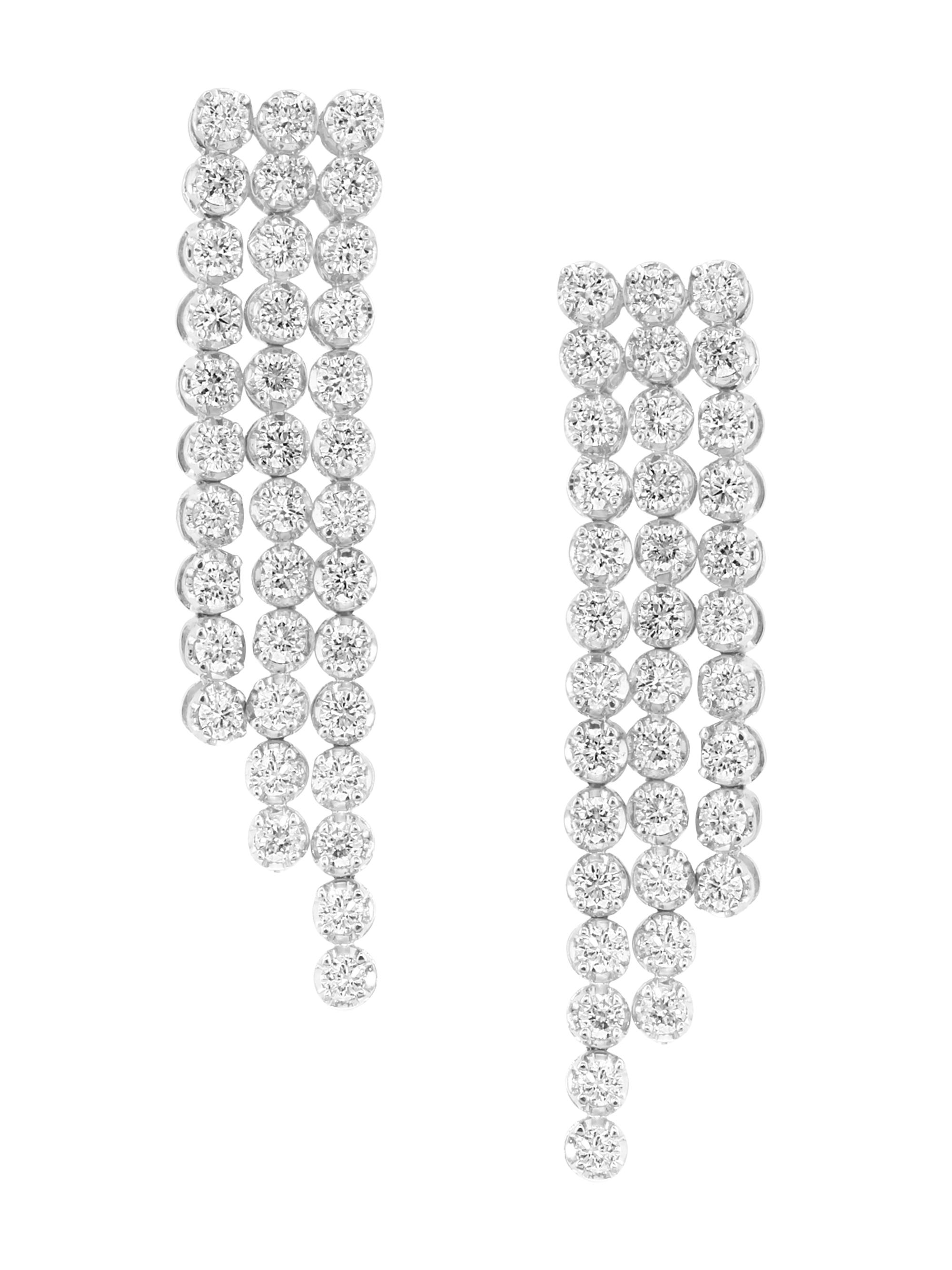 Saks Fifth Avenue Collection Women's 14K White Gold & 1.27 TCW Lab-Grown Diamond Drop Earrings - White Gold
