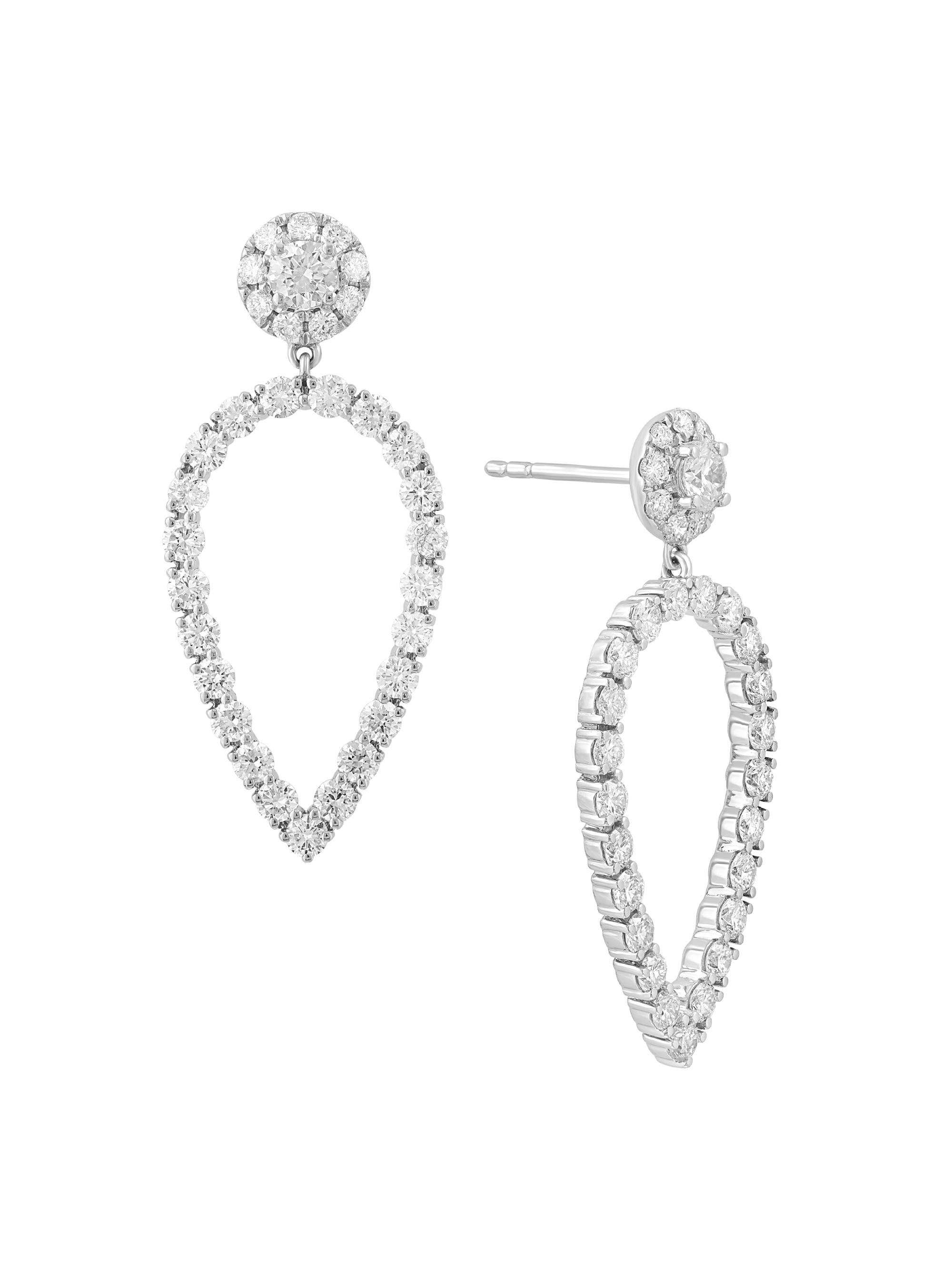 Saks Fifth Avenue Collection Women's 14K White Gold & 2.33 TCW Diamond Drop Earrings - White Gold