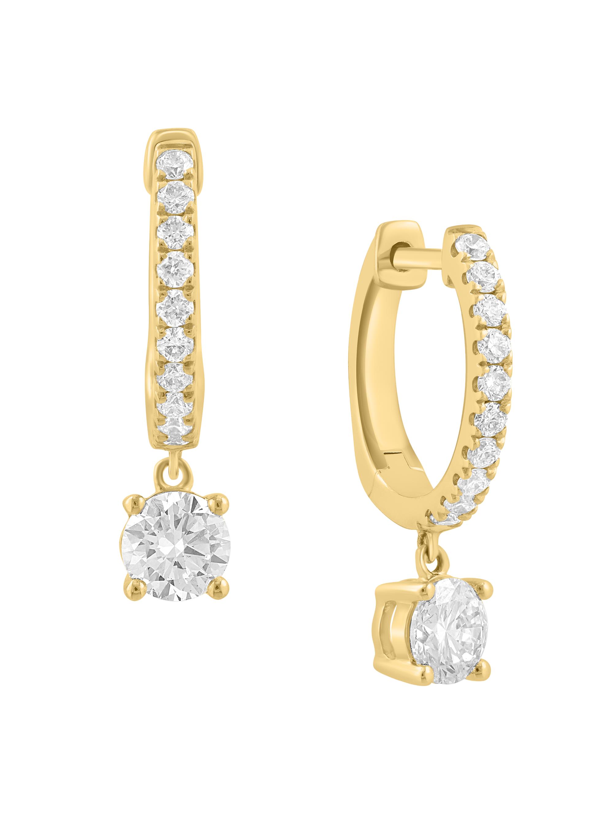 Saks Fifth Avenue Collection Women's 14K Yellow Gold & 0.82 TCW Lab-Grown Diamond Drop Earrings - Yellow Gold