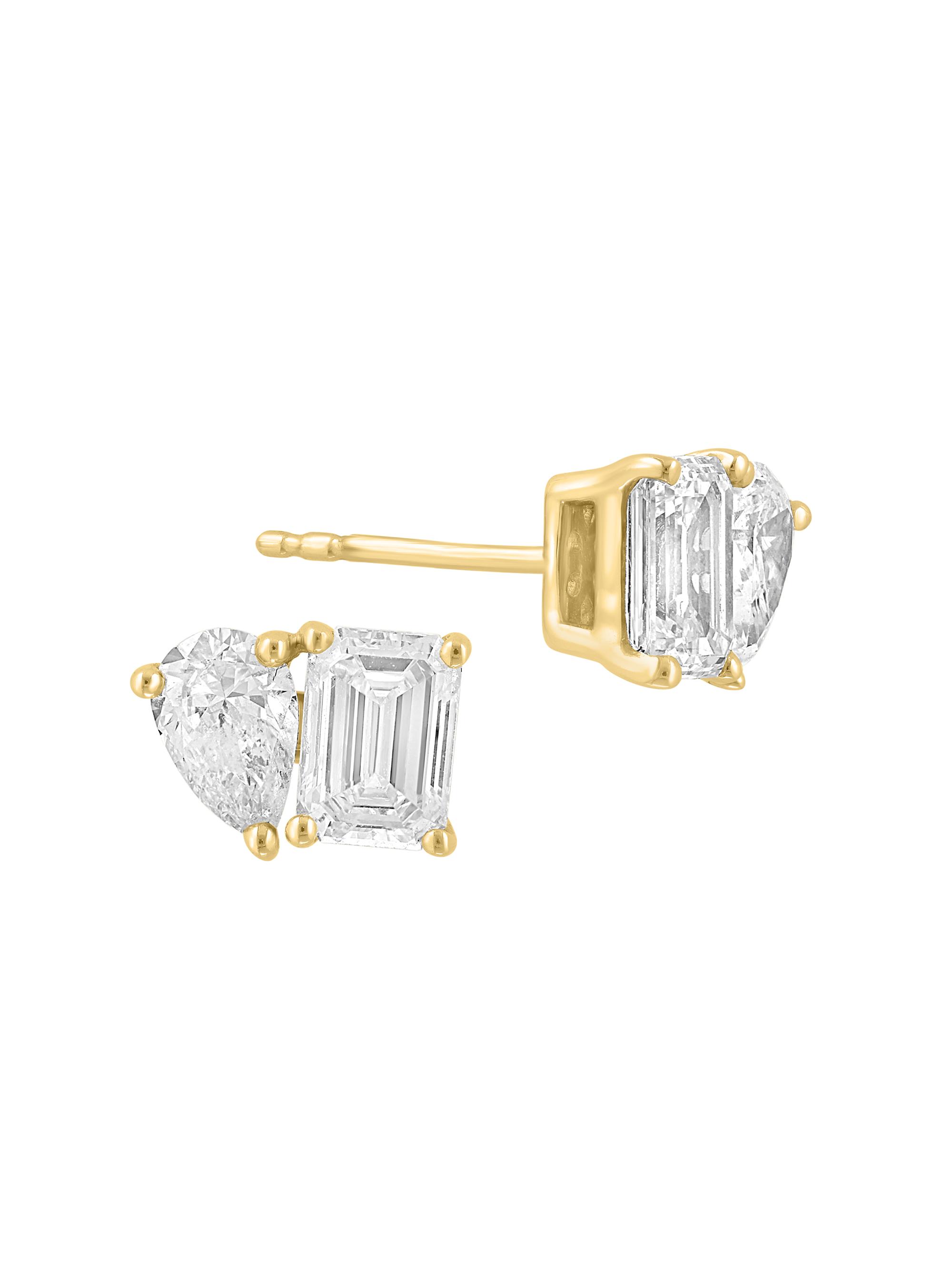 Saks Fifth Avenue Collection Women's 14K Yellow Gold & 1.86 TCW Lab-Grown Diamond Stud Earrings - Yellow Gold