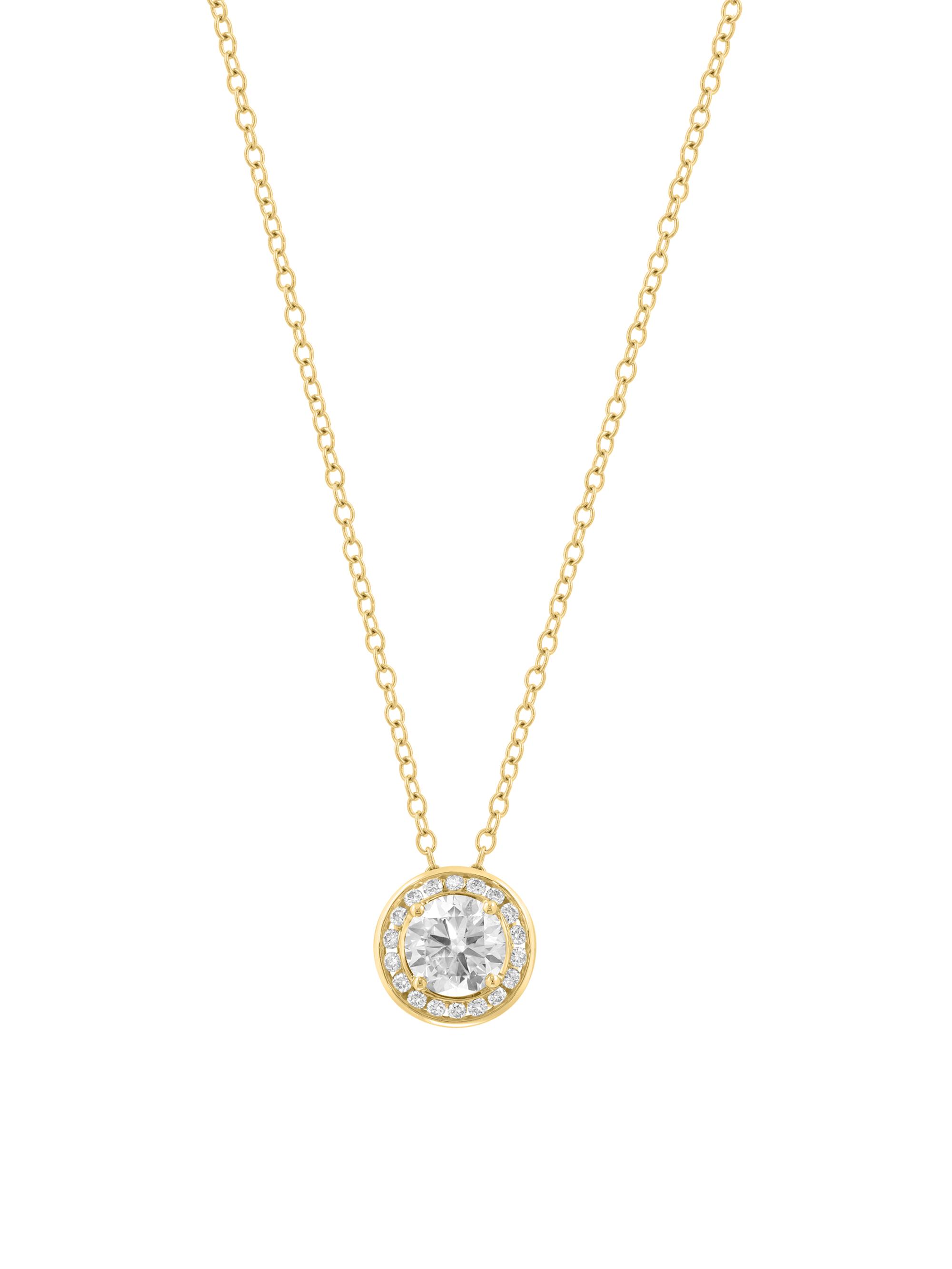 Saks Fifth Avenue Collection Women's 14K Yellow Gold 0.95 TCW Lab-Grown Diamond Halo Pendant Necklace - Yellow Gold
