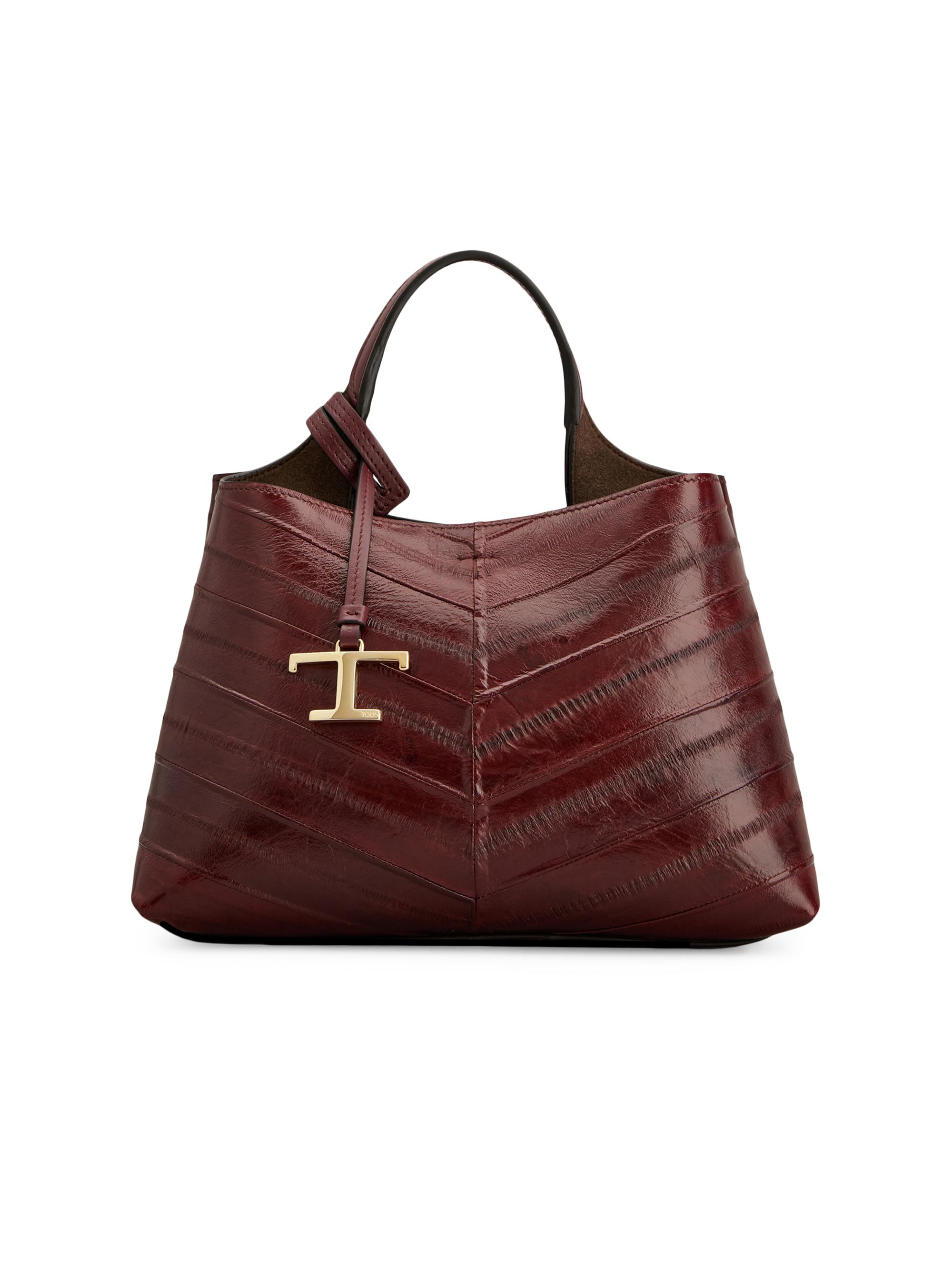 Tod's Logo Eel-Effect Leather Top Handle Bag | Saks Fifth Avenue