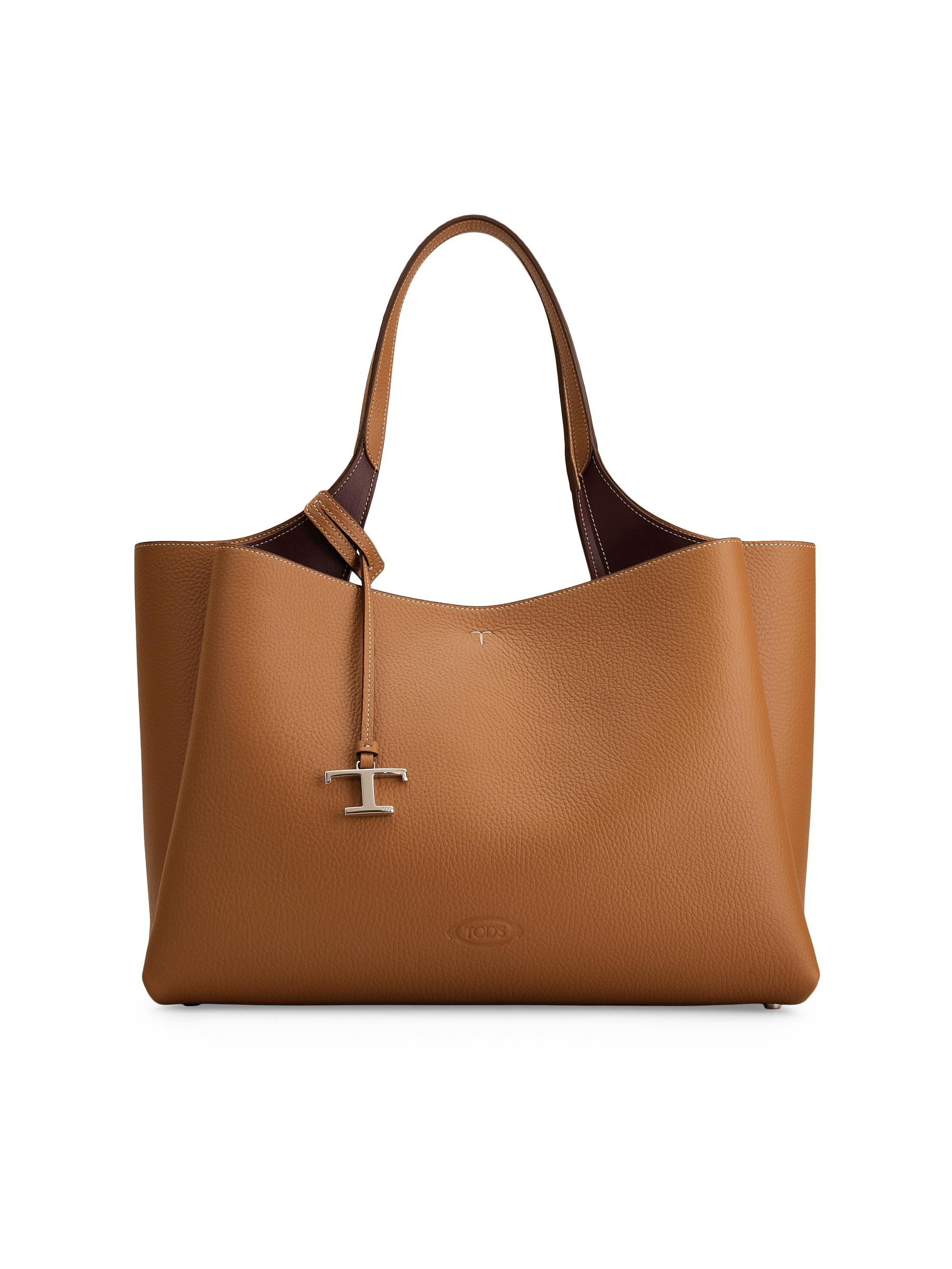 Tod's Women's  Logo Leather Tote Bag - Kenia Bordeaux