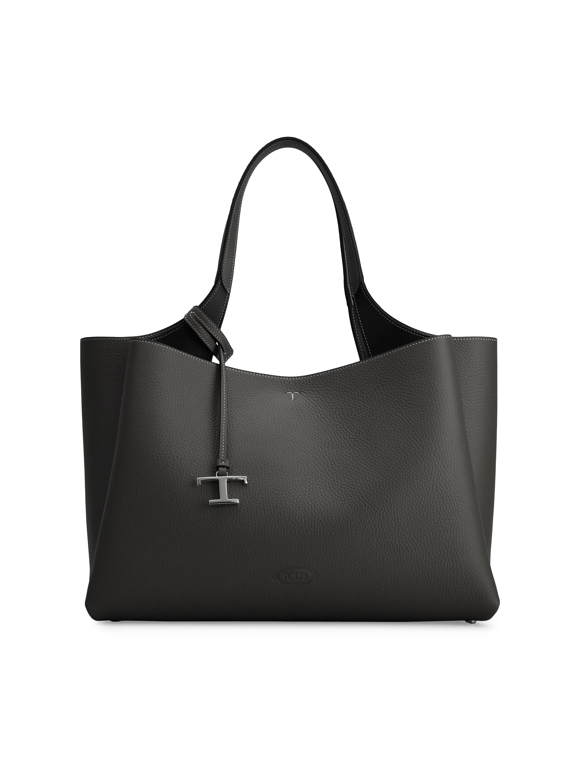 Tod's Women's  Logo Leather Tote Bag - Nero