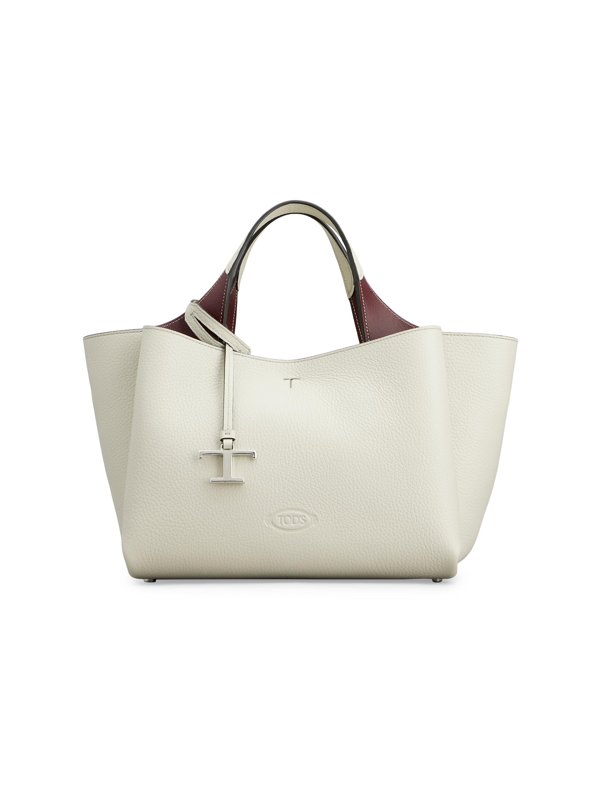 Tod's Women's Mini Mancini Leather Tote Bag - Bianco Bordeaux