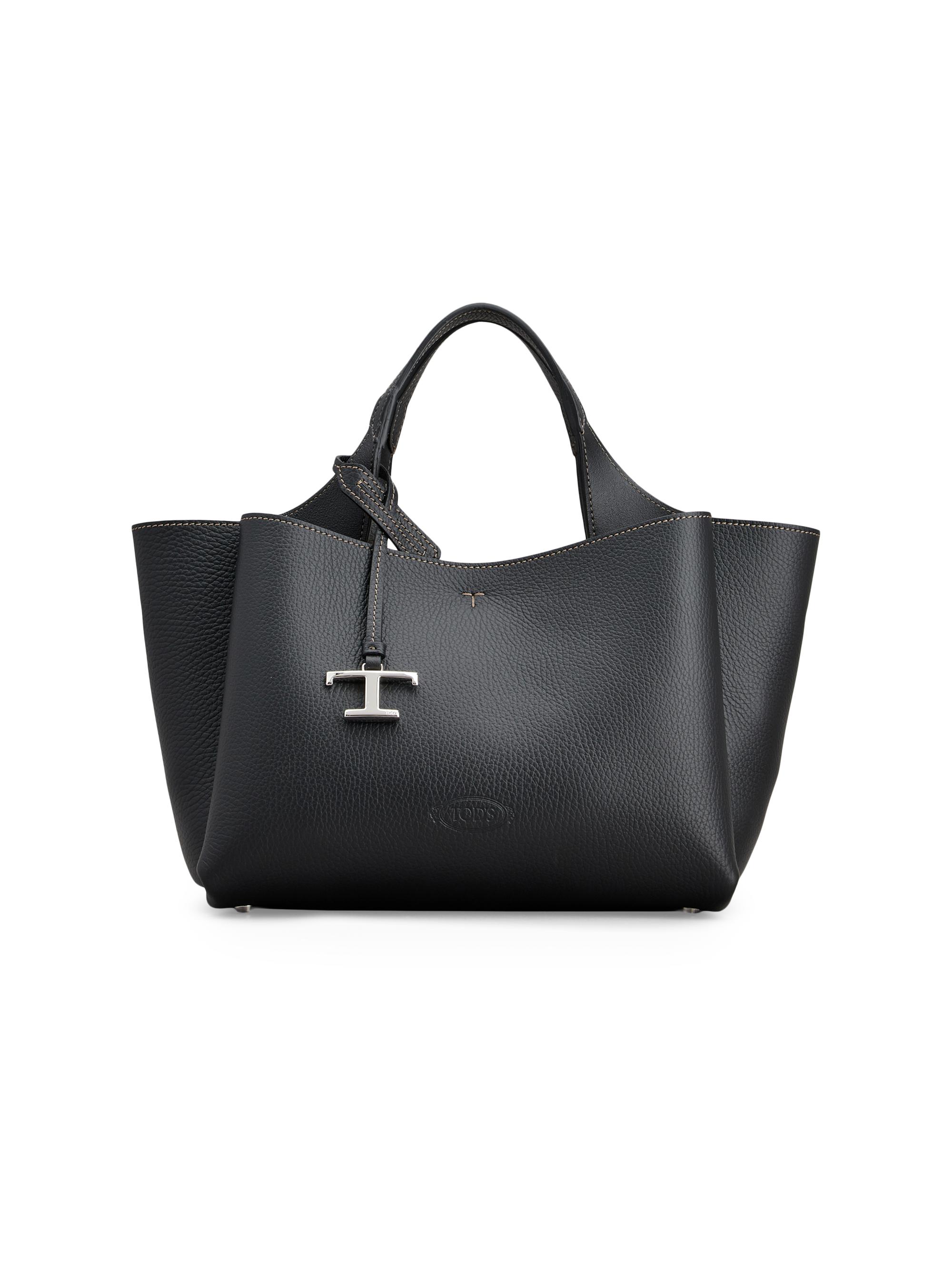 Tod's Women's Mini Logo Leather Top Handle Bag - Nero