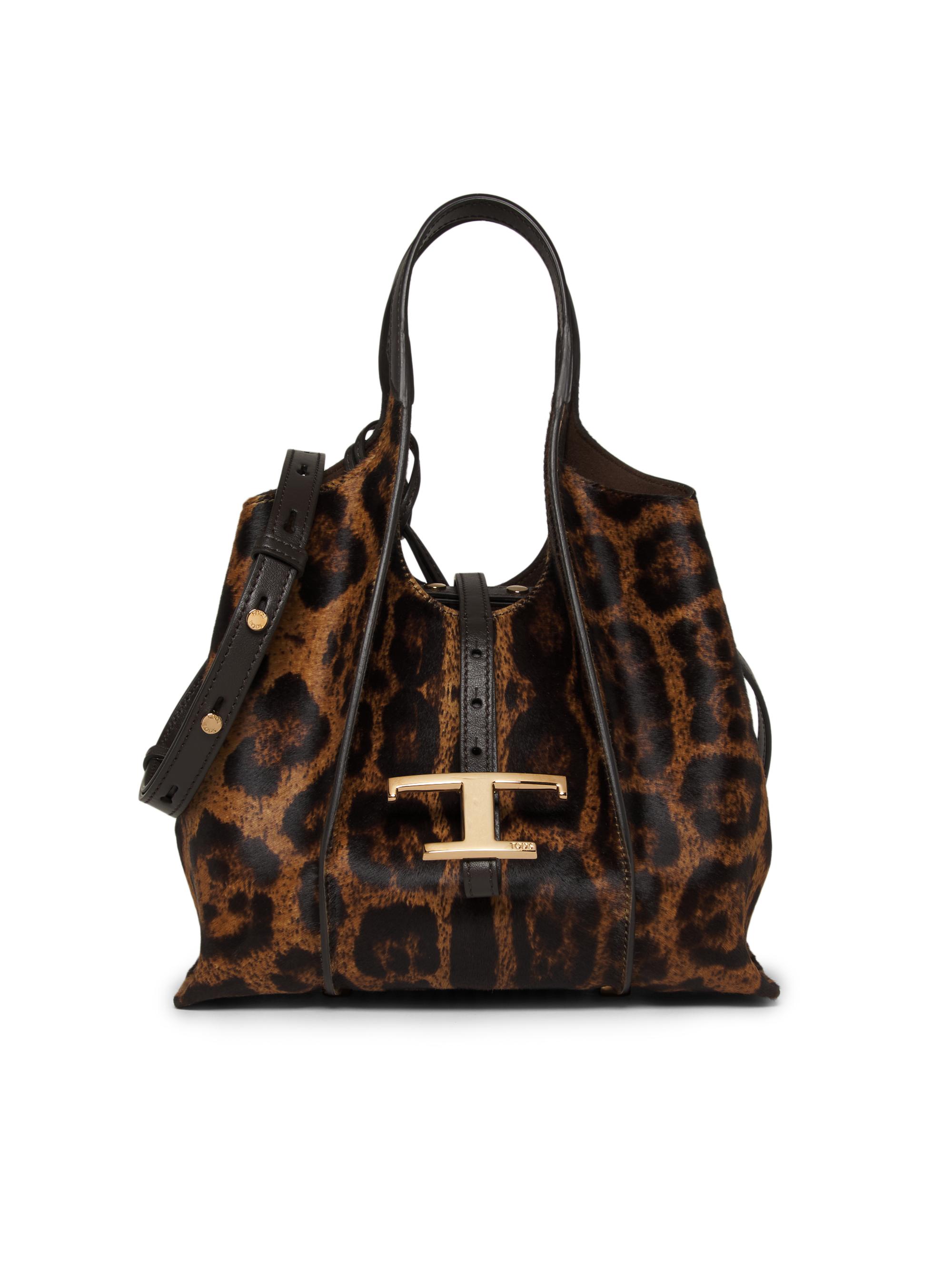 Tod's Women's T Timeless Mini Pony Hair Shopping Bag - Cammello Palissandro