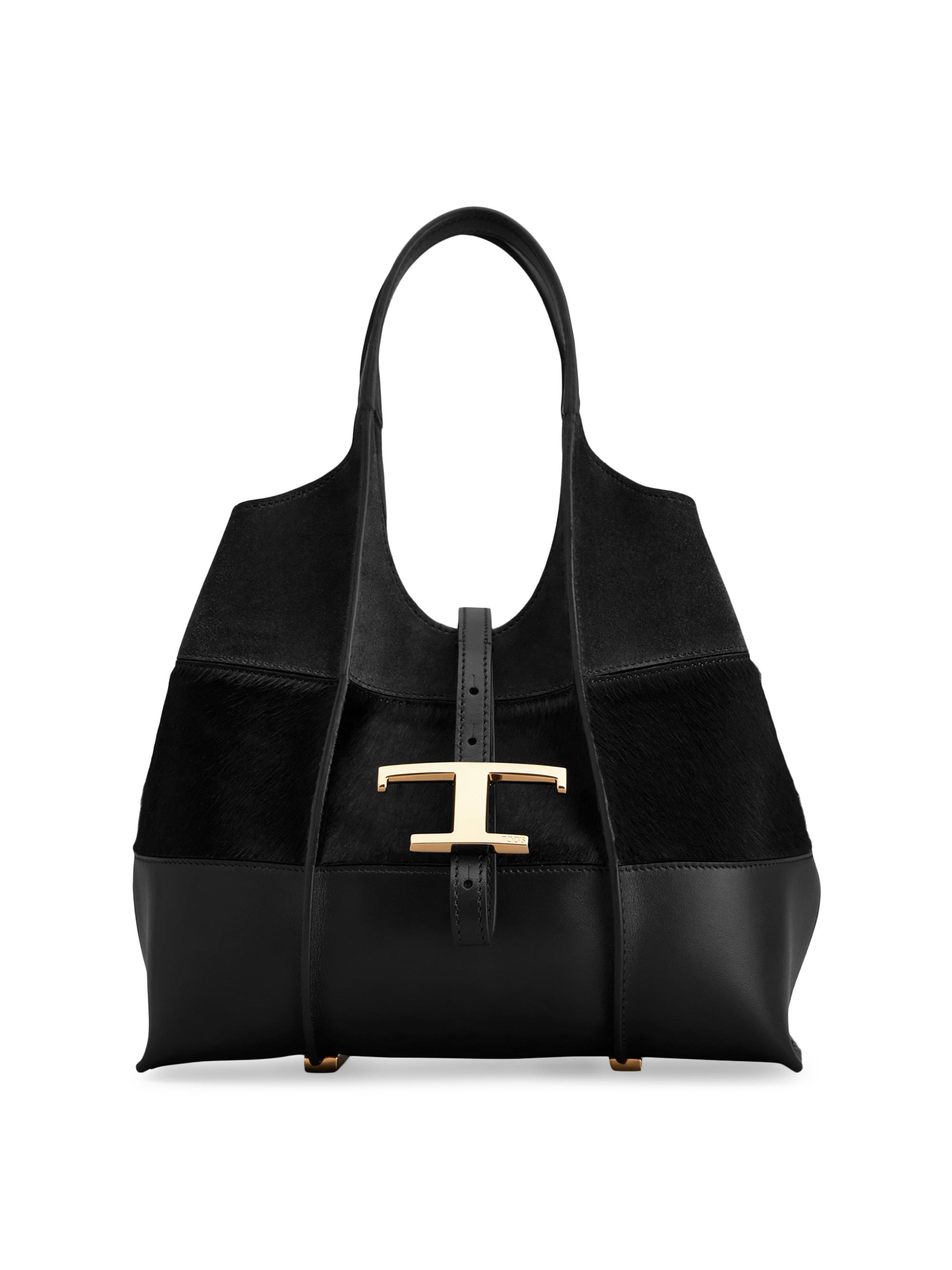 トートバッグ TODS T-TIMELESS TOTE BAG WITH CALF LEATHER Tod's Medium T Timeless Calf Hair & Suede Shopper Tote Bag