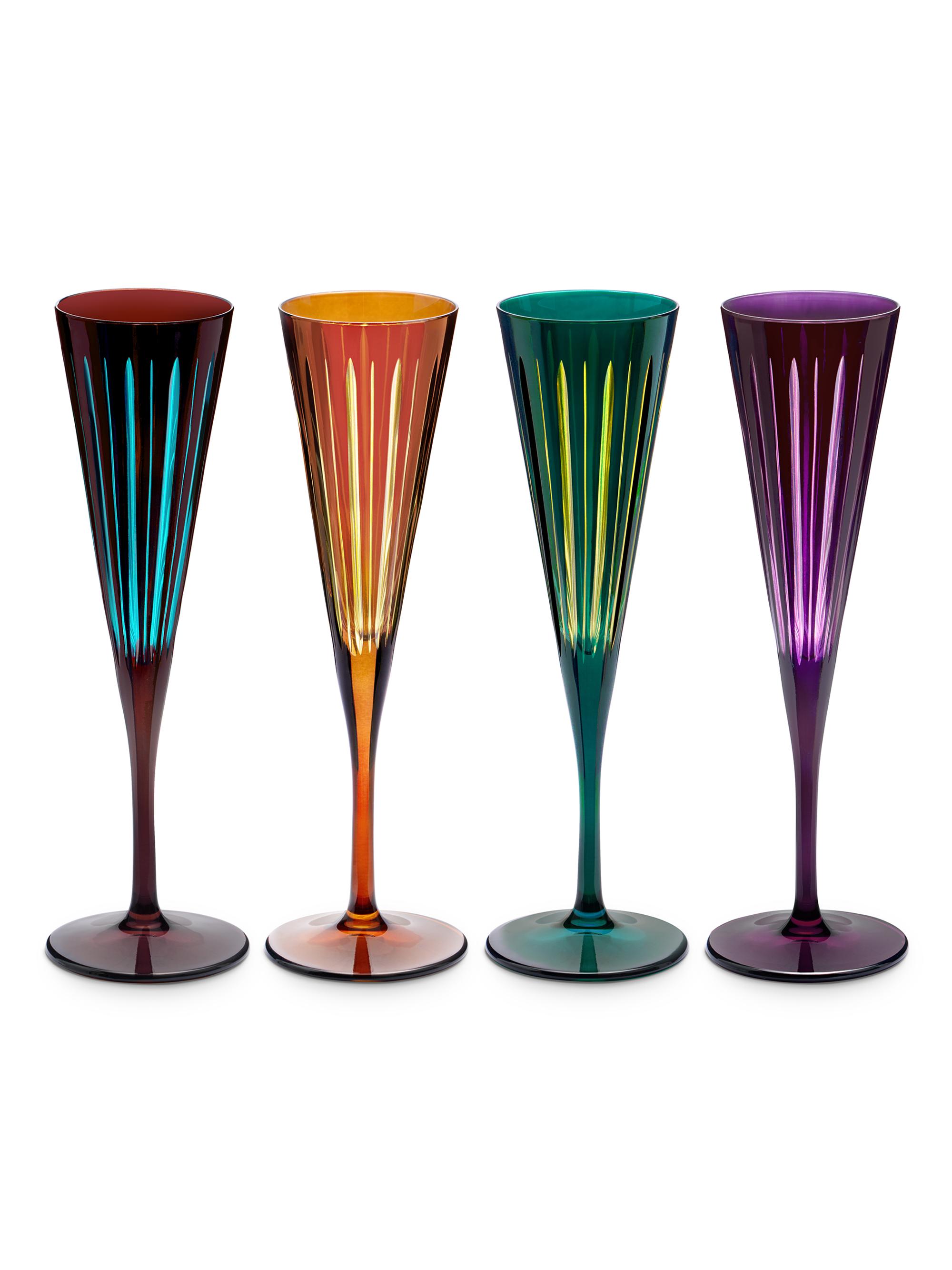 L'Objet Prism 4-Piece Glass Champagne Flute Set