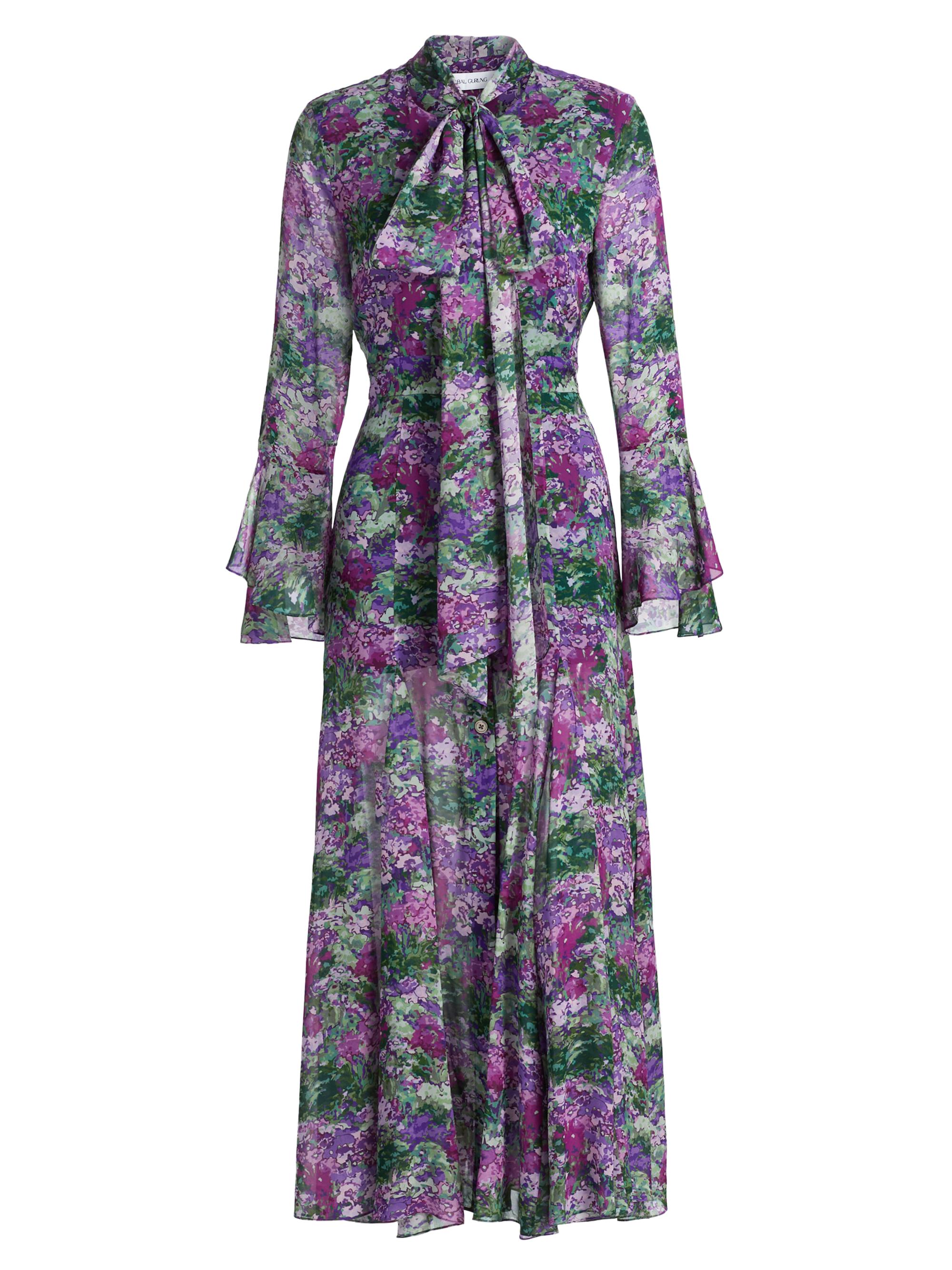 Prabal Gurung Women's Floral Sash Midi Shirtdress - Mauve Multi