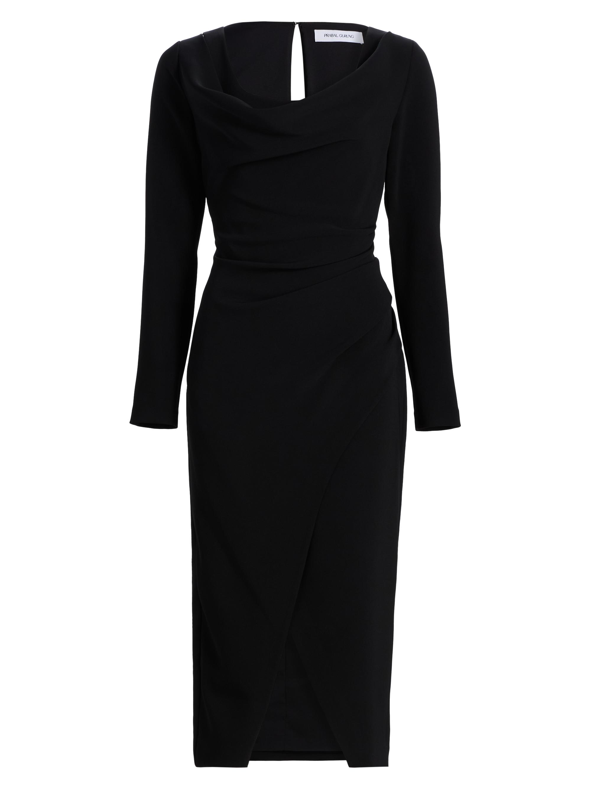 Prabal Gurung Women's Cowlneck Ruched Sheath Dress - Black