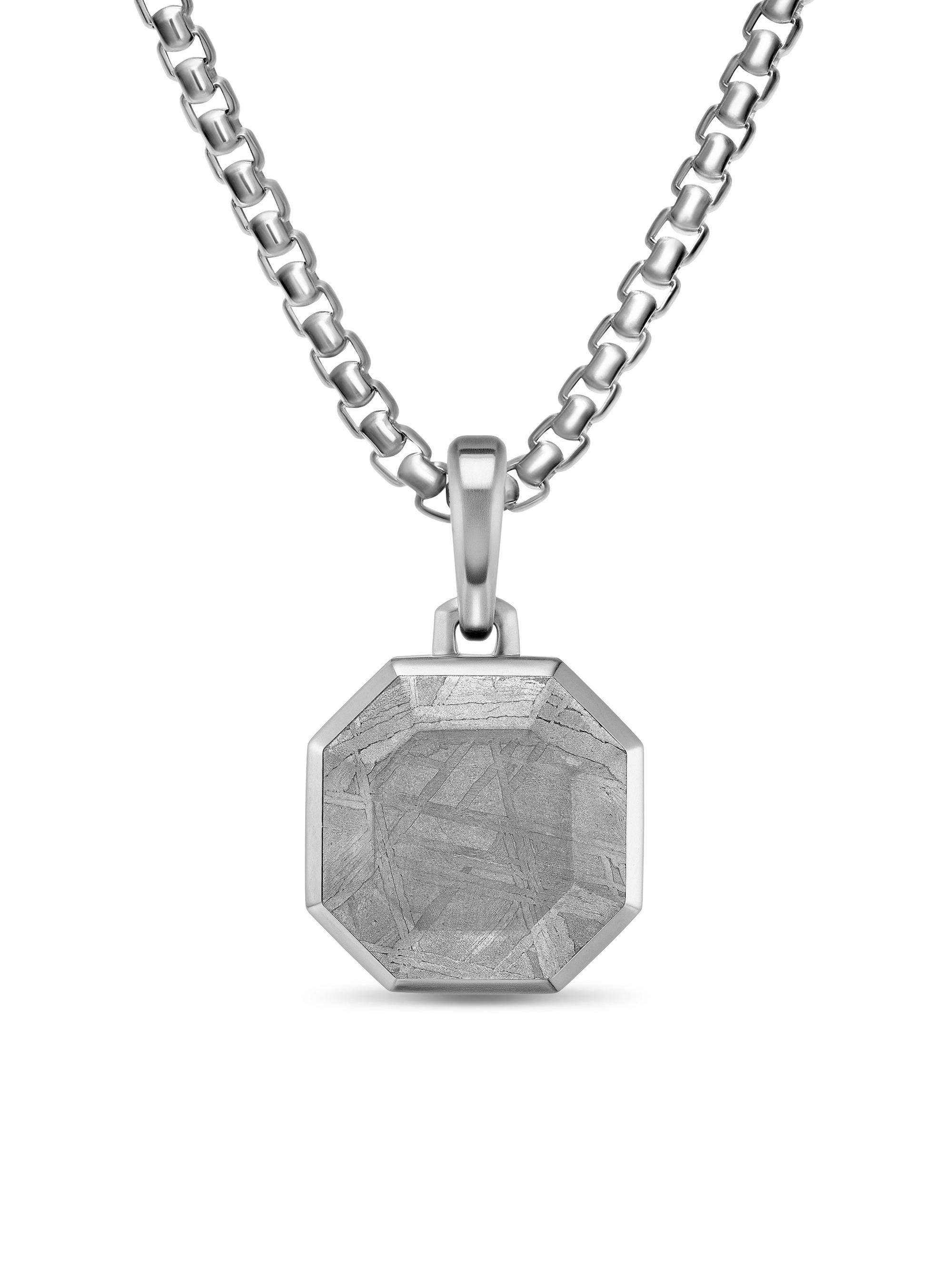 David Yurman Men's Faceted Stone Amulet in Sterling Silver - Meteorite