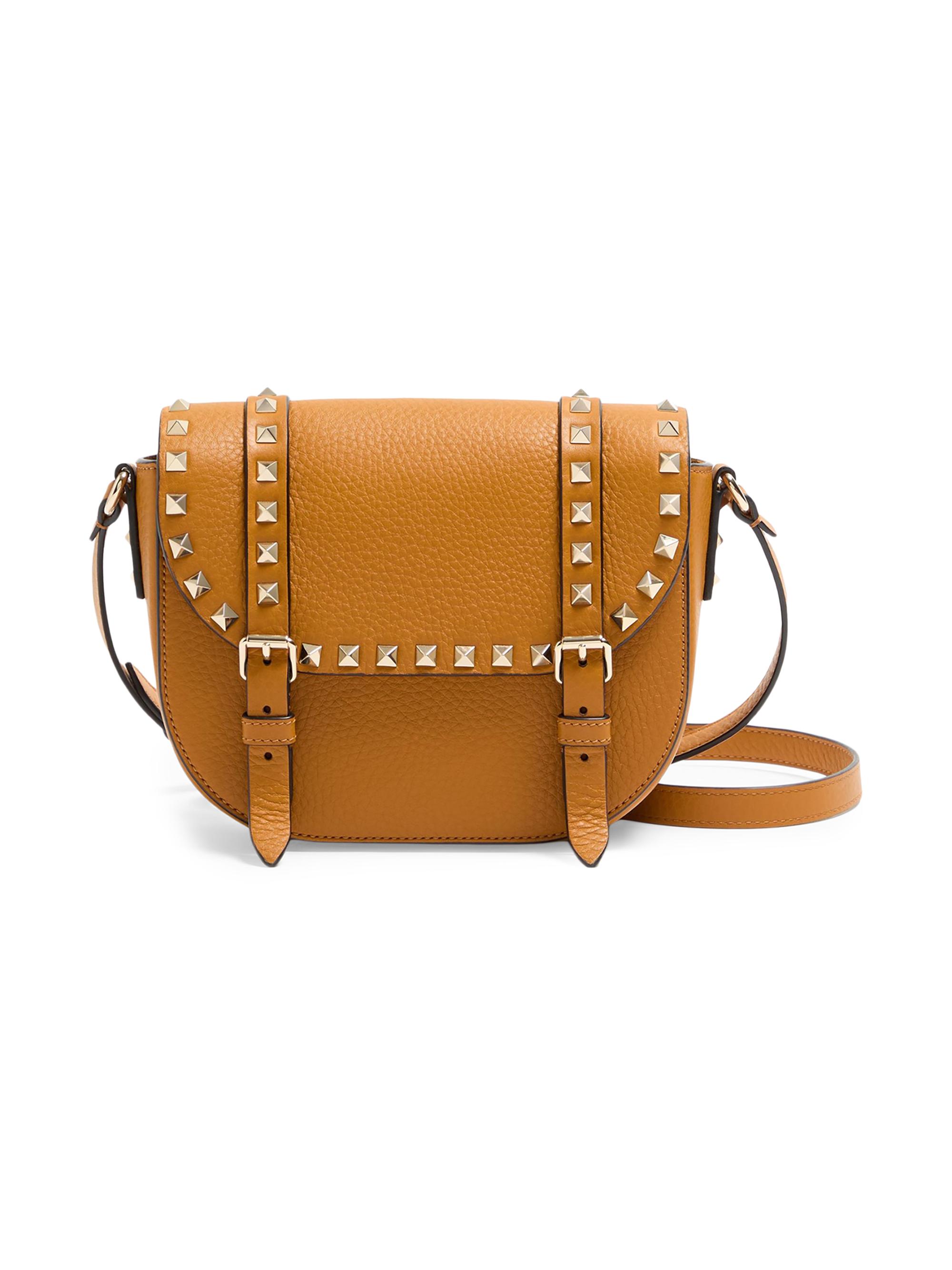 Valentino Garavani Women's Rockstud  Shoulder Bag in Grainy Calfskin - Golden Cuir
