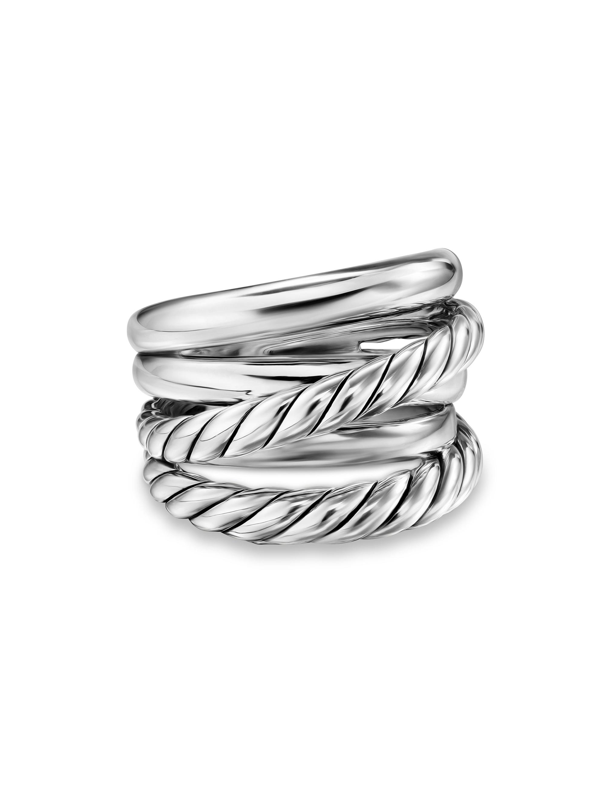 David Yurman Women's Crossover Five Row Ring in Sterling Silver, 1.5MM - Silver