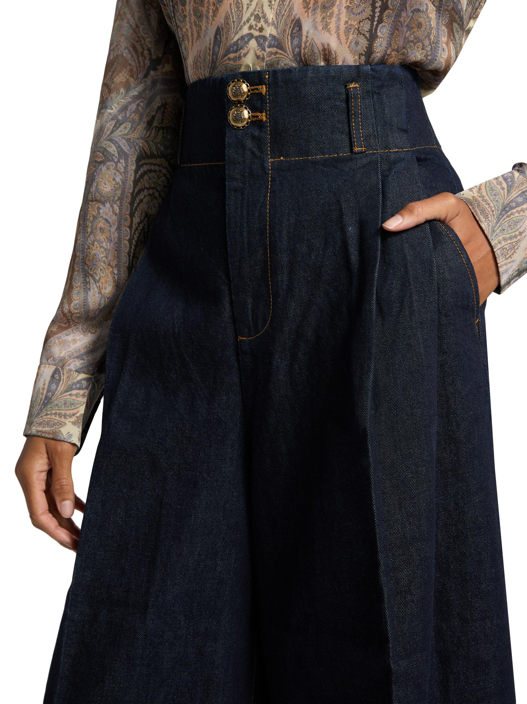 Zimmermann Hypnotic Tailored Wide-Leg Denim Pants | Saks Fifth Avenue