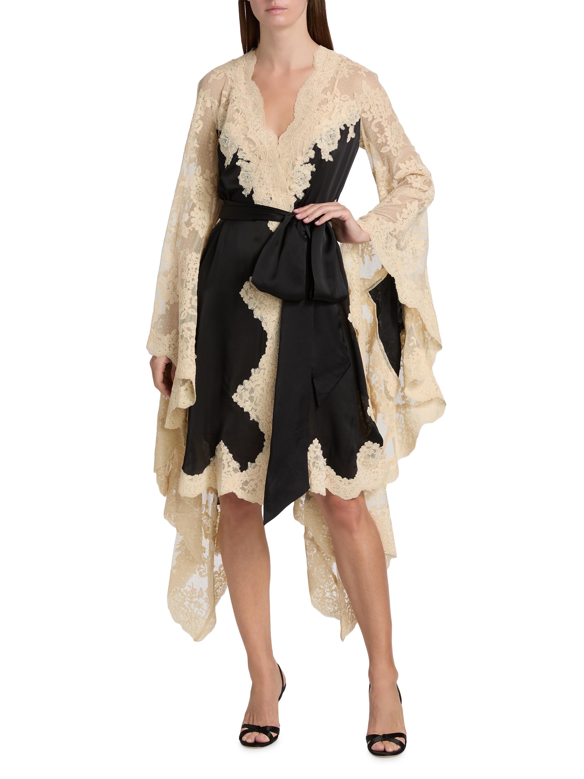 hypnotic satin wrap dress zimmermann Zimmermann Hypnotic Lace & Satin Wrap Dress